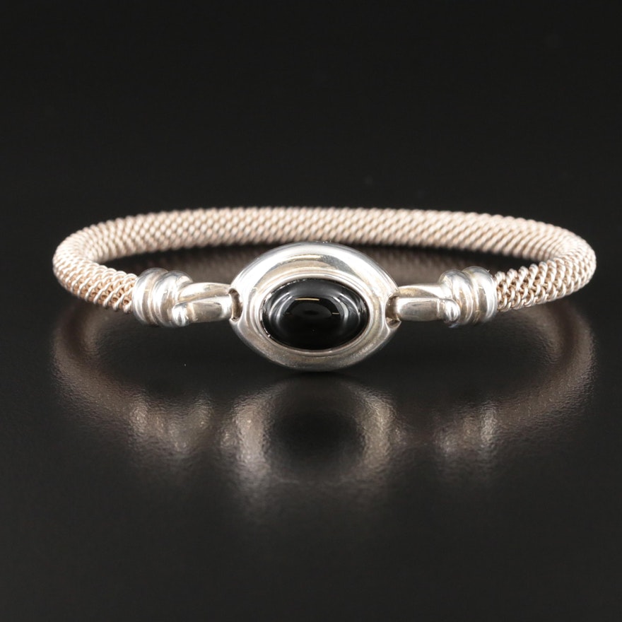 Joseph Esposito Sterling Silver and Black Onyx Bracelet