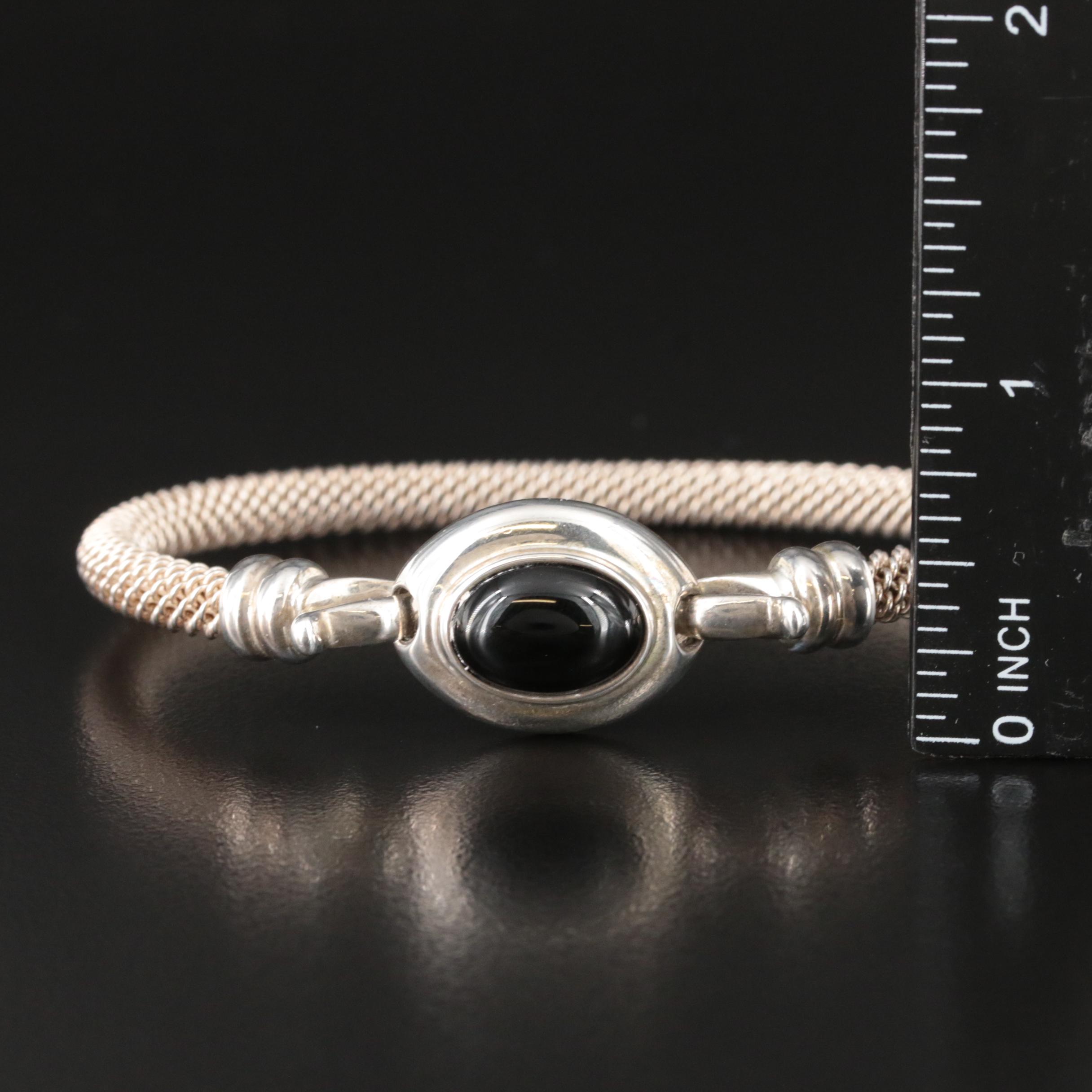 Joseph Esposito Sterling Silver and Black Onyx Bracelet