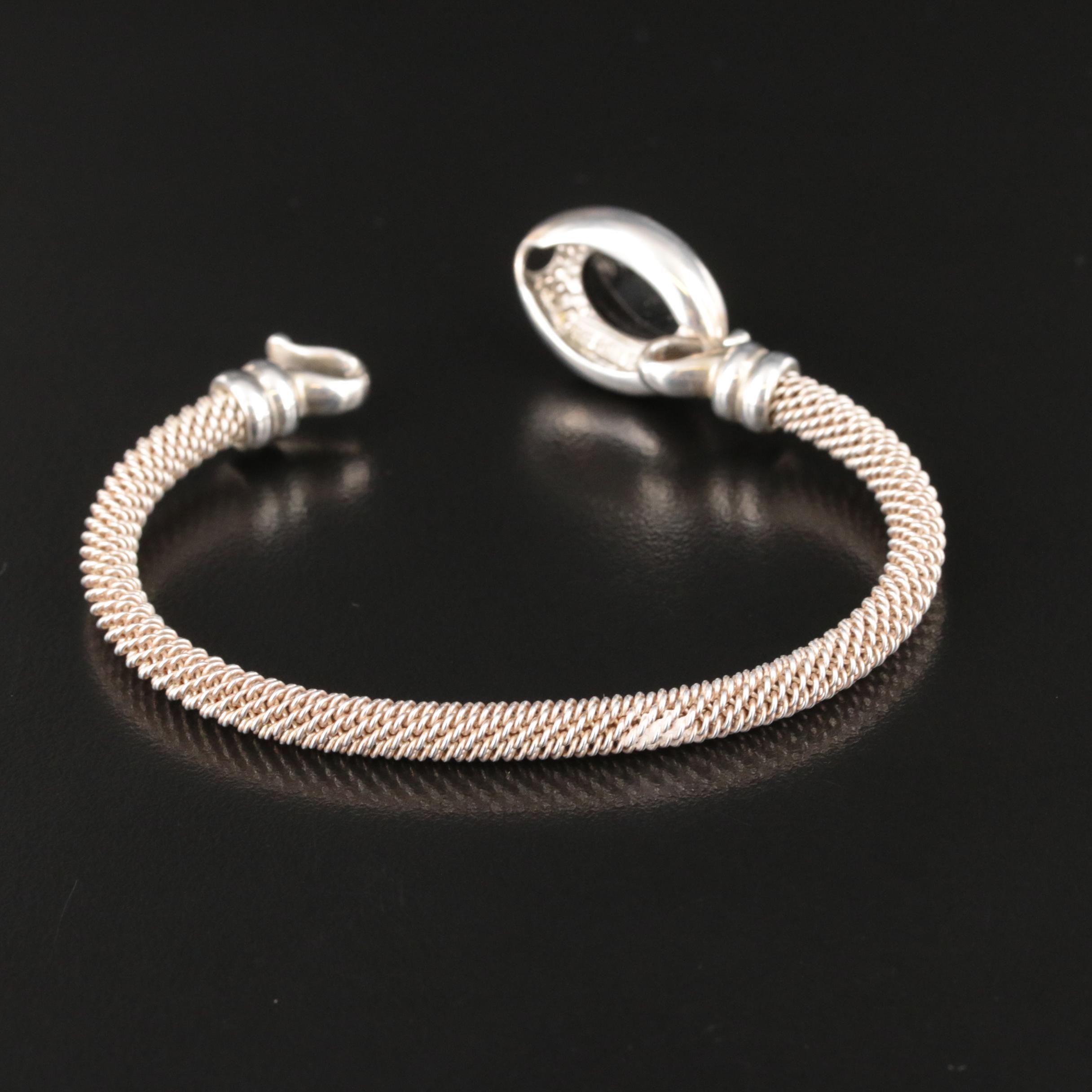 Joseph Esposito Sterling Silver and Black Onyx Bracelet