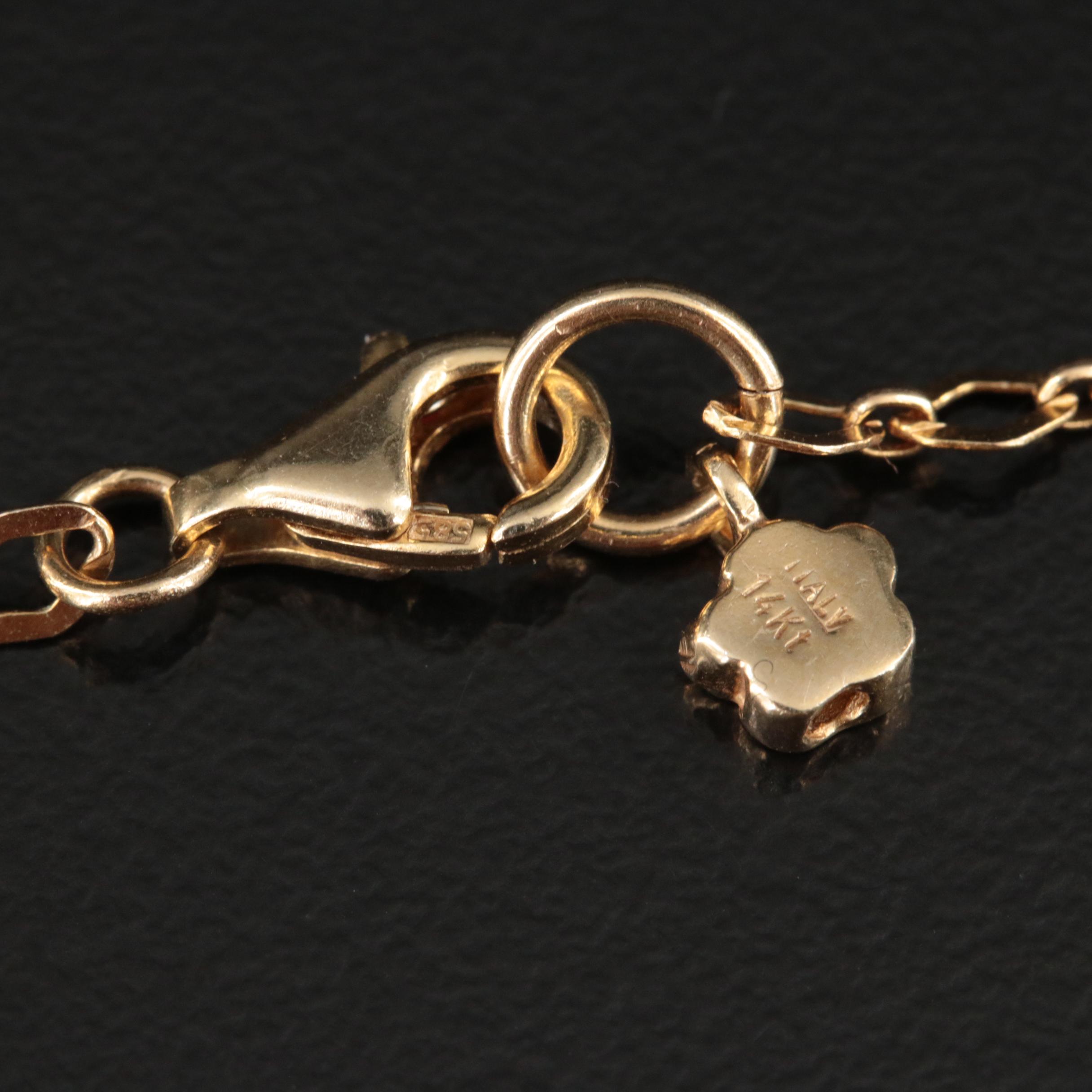 Italian 14K Imitation Turquoise Geometric Fringe Necklace