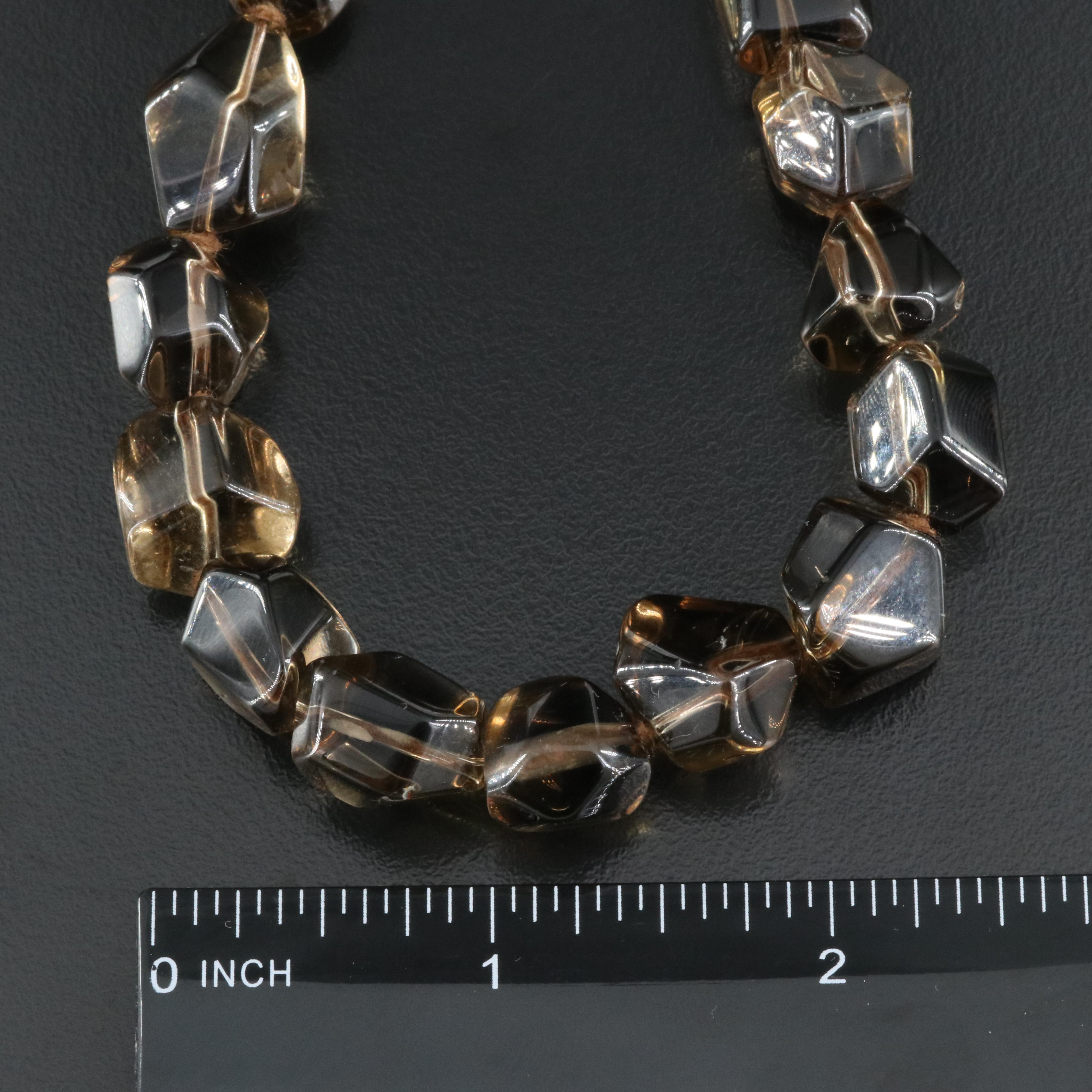 Smoky Quartz Necklace with 14K Clasp