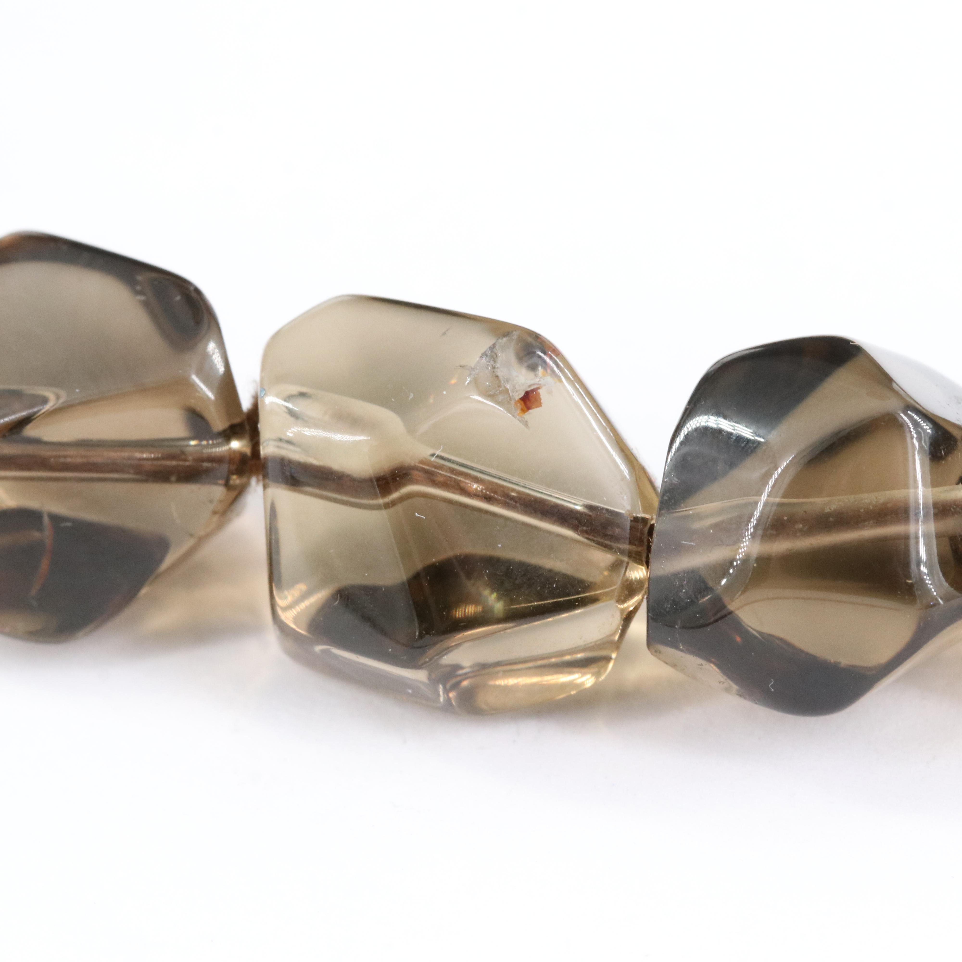 Smoky Quartz Necklace with 14K Clasp