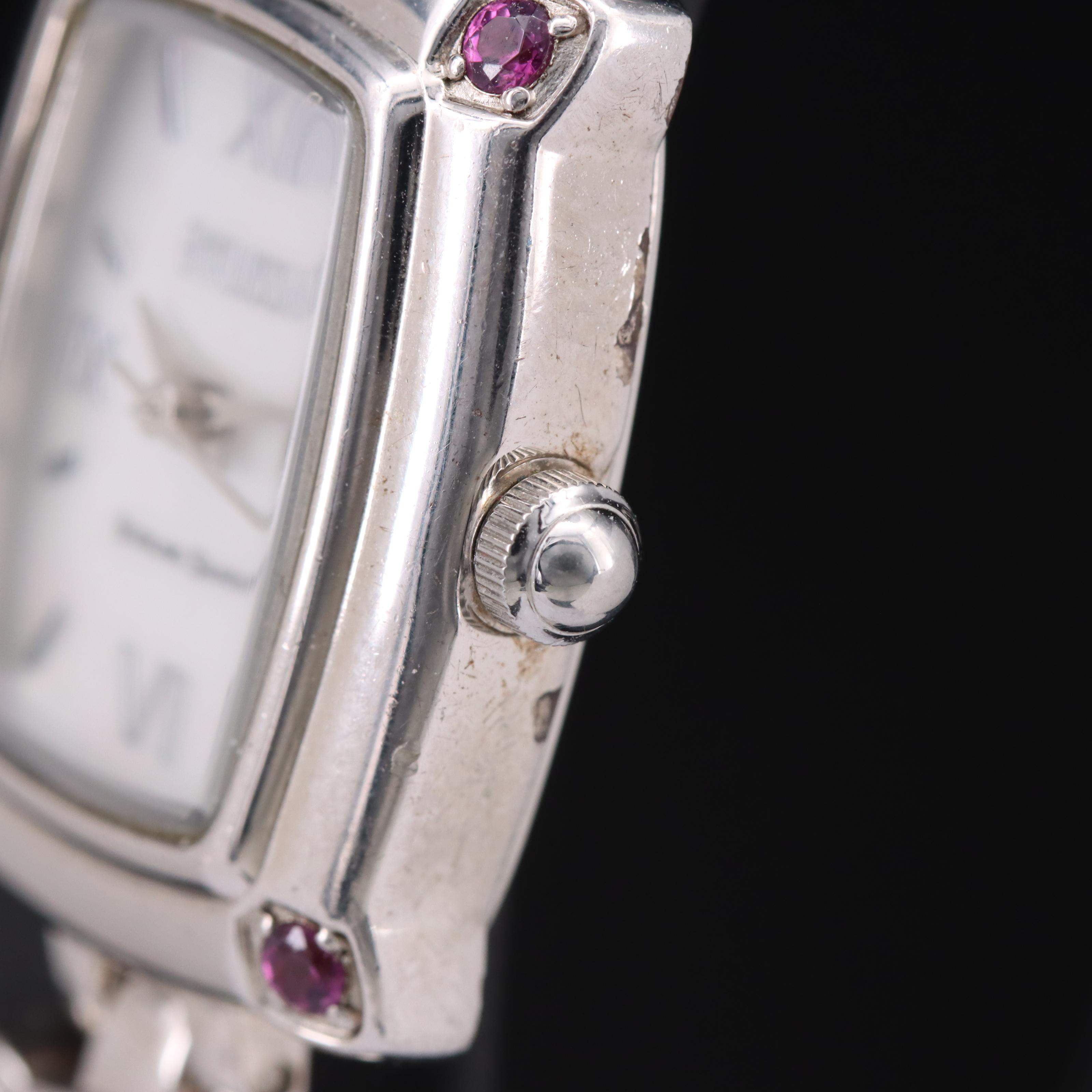 Ecclissi Sterling Mother-of-Pearl Dial and Gemstone Watch