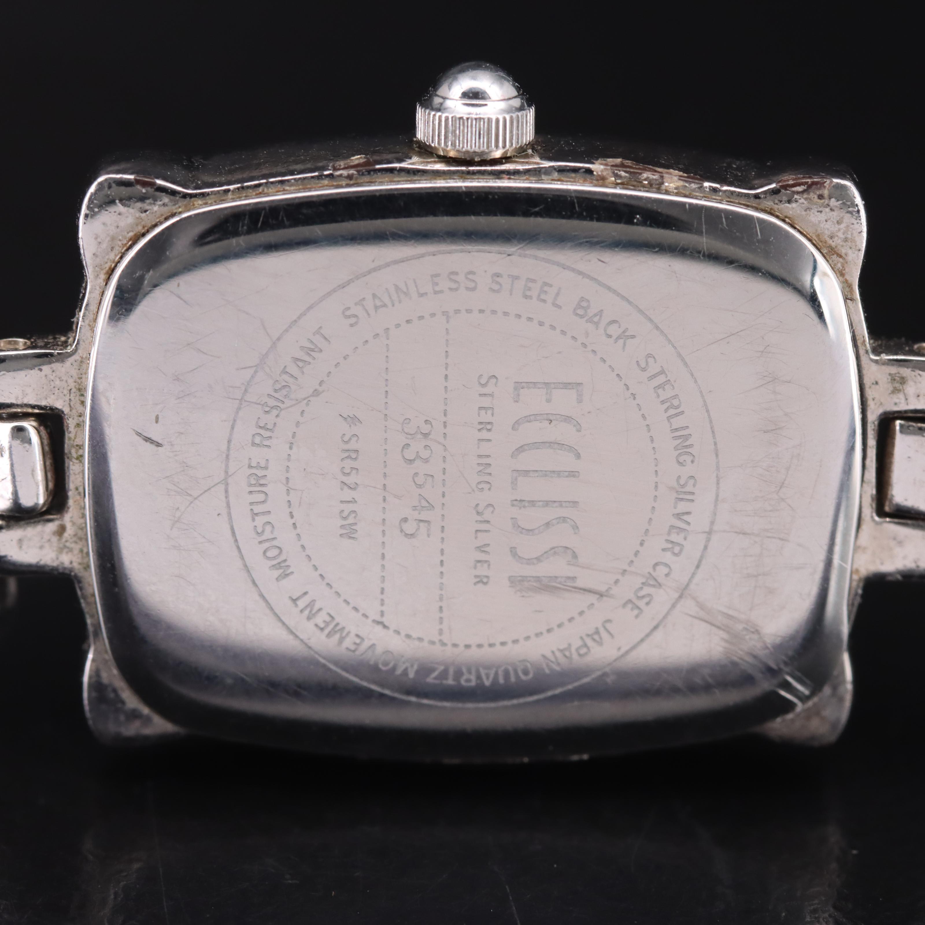 Ecclissi Sterling Mother-of-Pearl Dial and Gemstone Watch