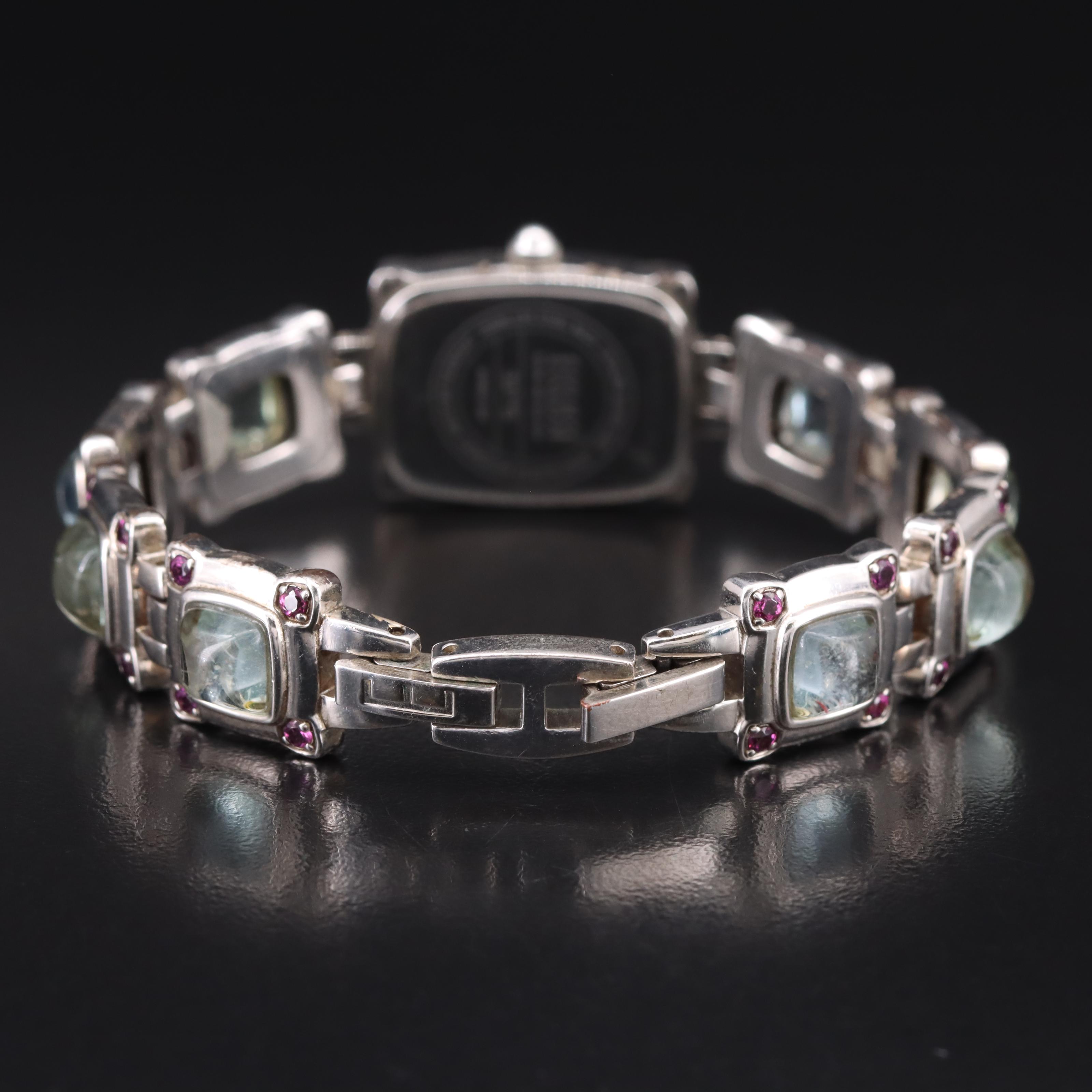 Ecclissi Sterling Mother-of-Pearl Dial and Gemstone Watch