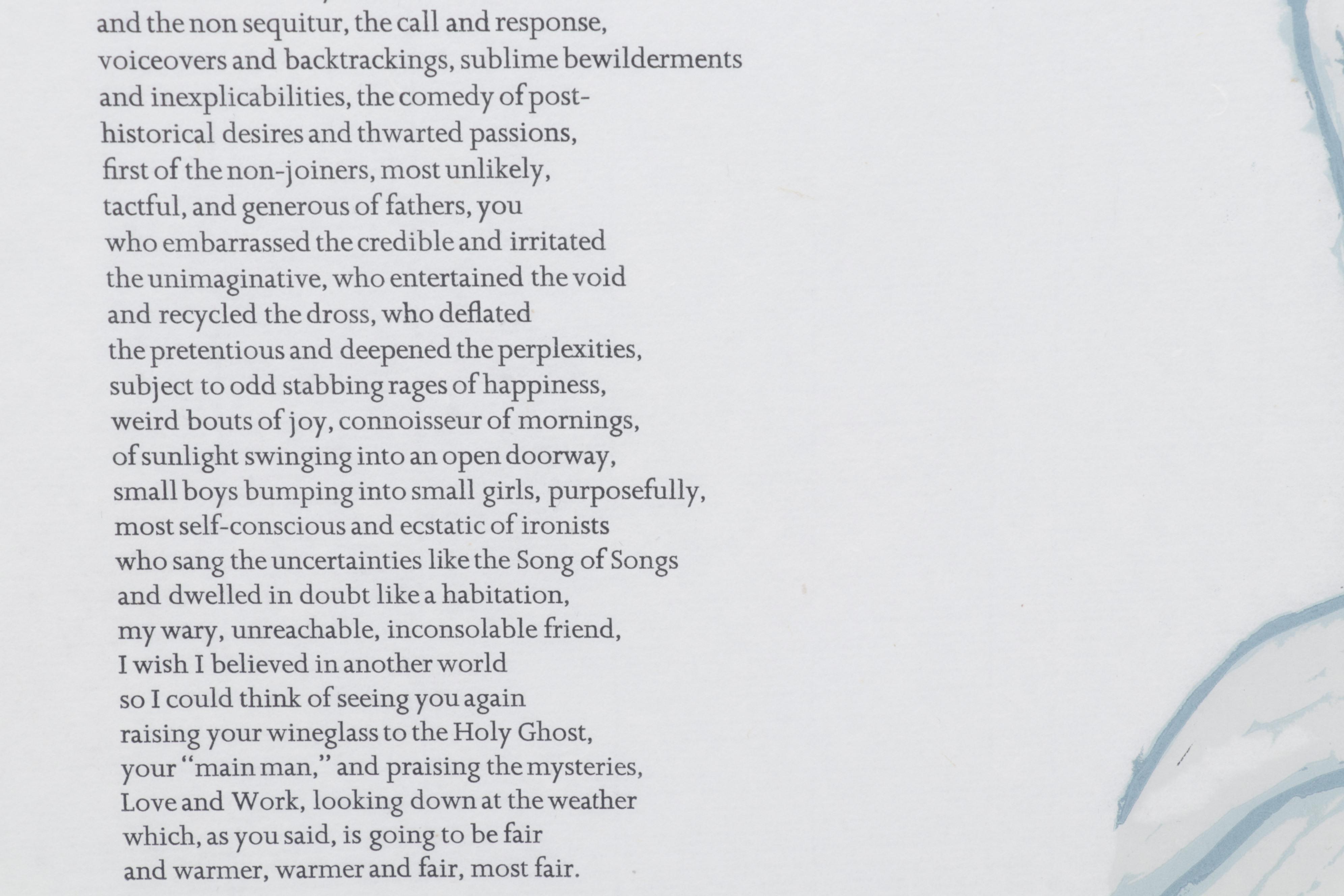 Sidney Chafetz Linocut "Elegy for a Postmodernist," 1991