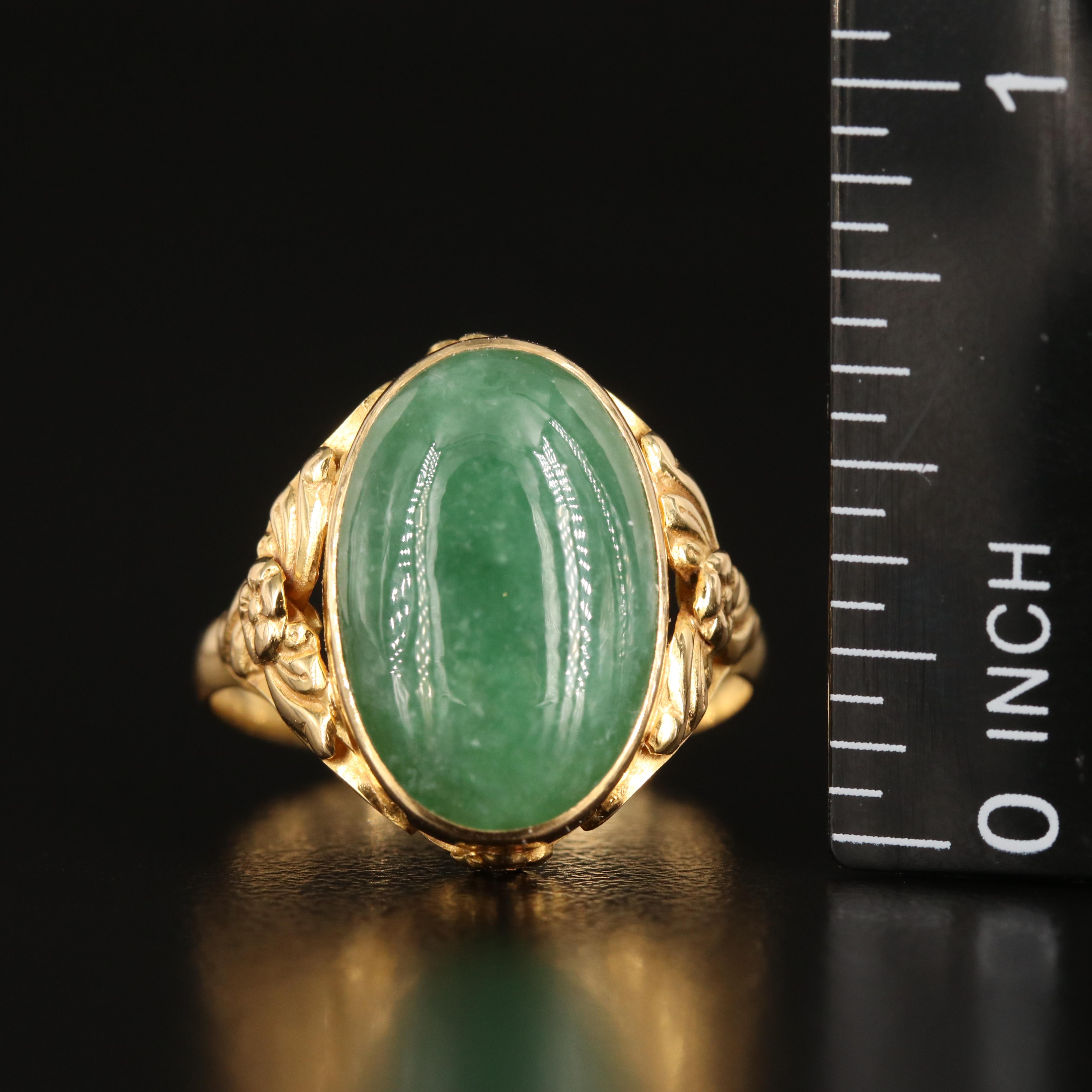 18K Jadeite Floral Ring