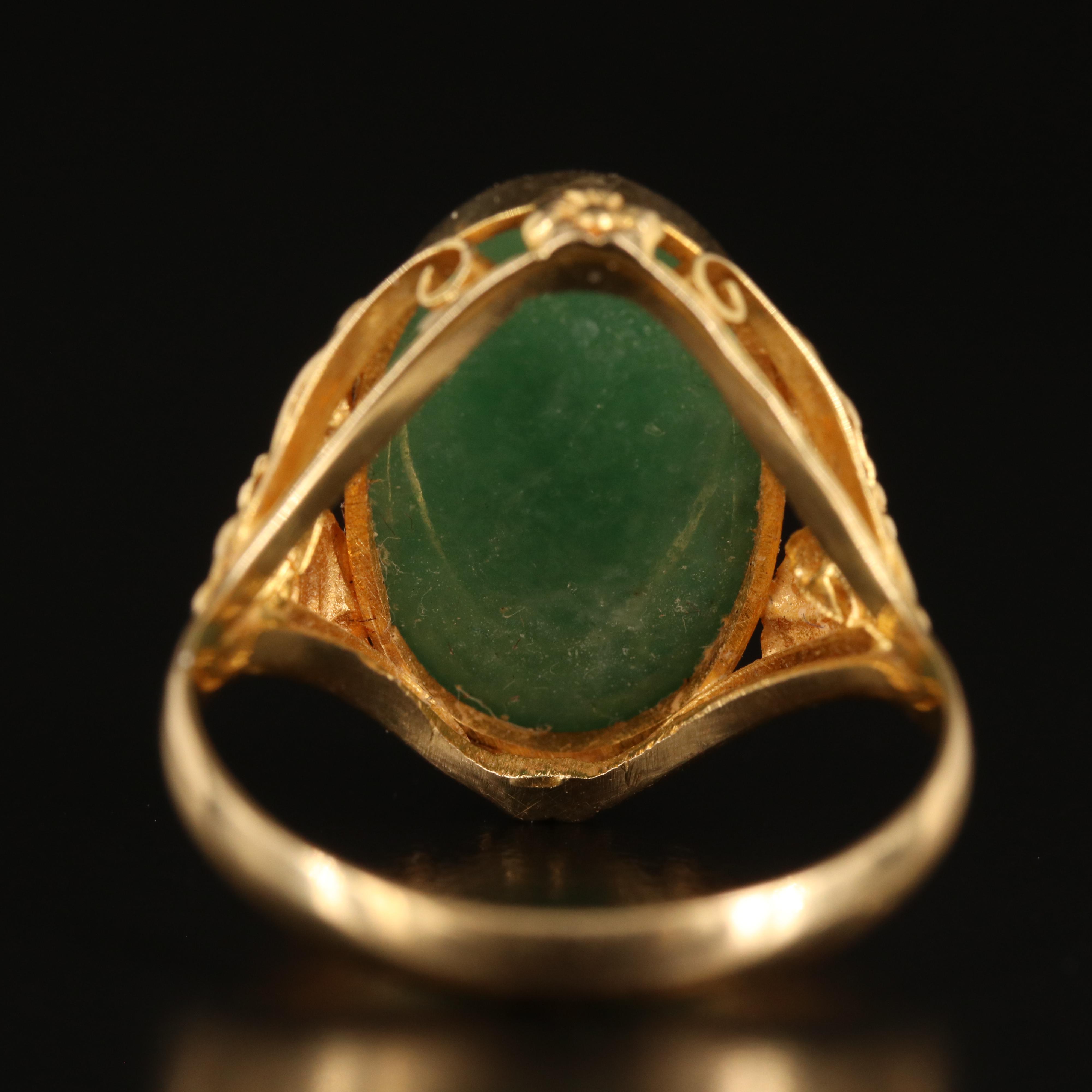 18K Jadeite Floral Ring