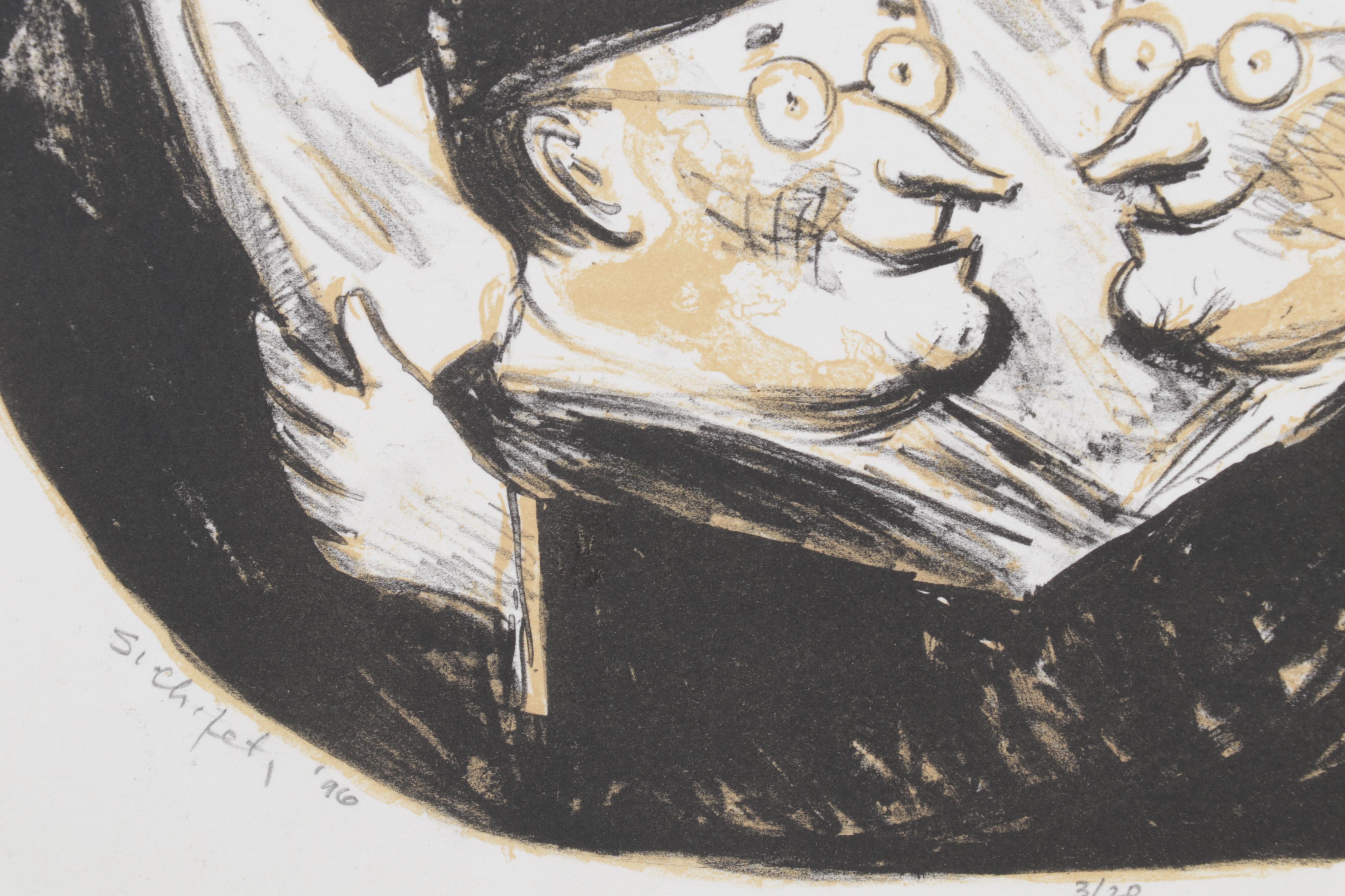 Sidney Chafetz Color Lithograph "Mirror Image," 1996