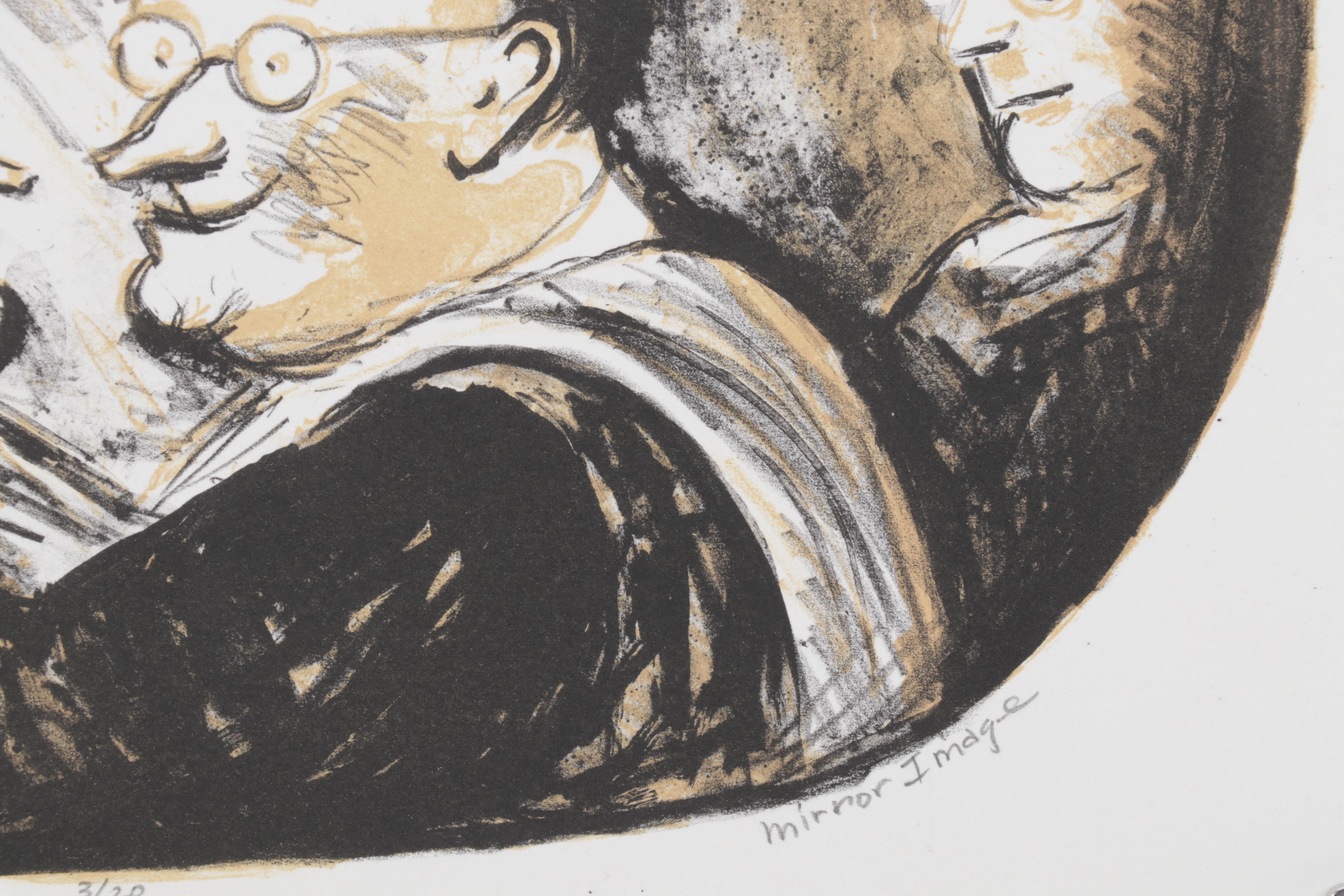 Sidney Chafetz Color Lithograph "Mirror Image," 1996