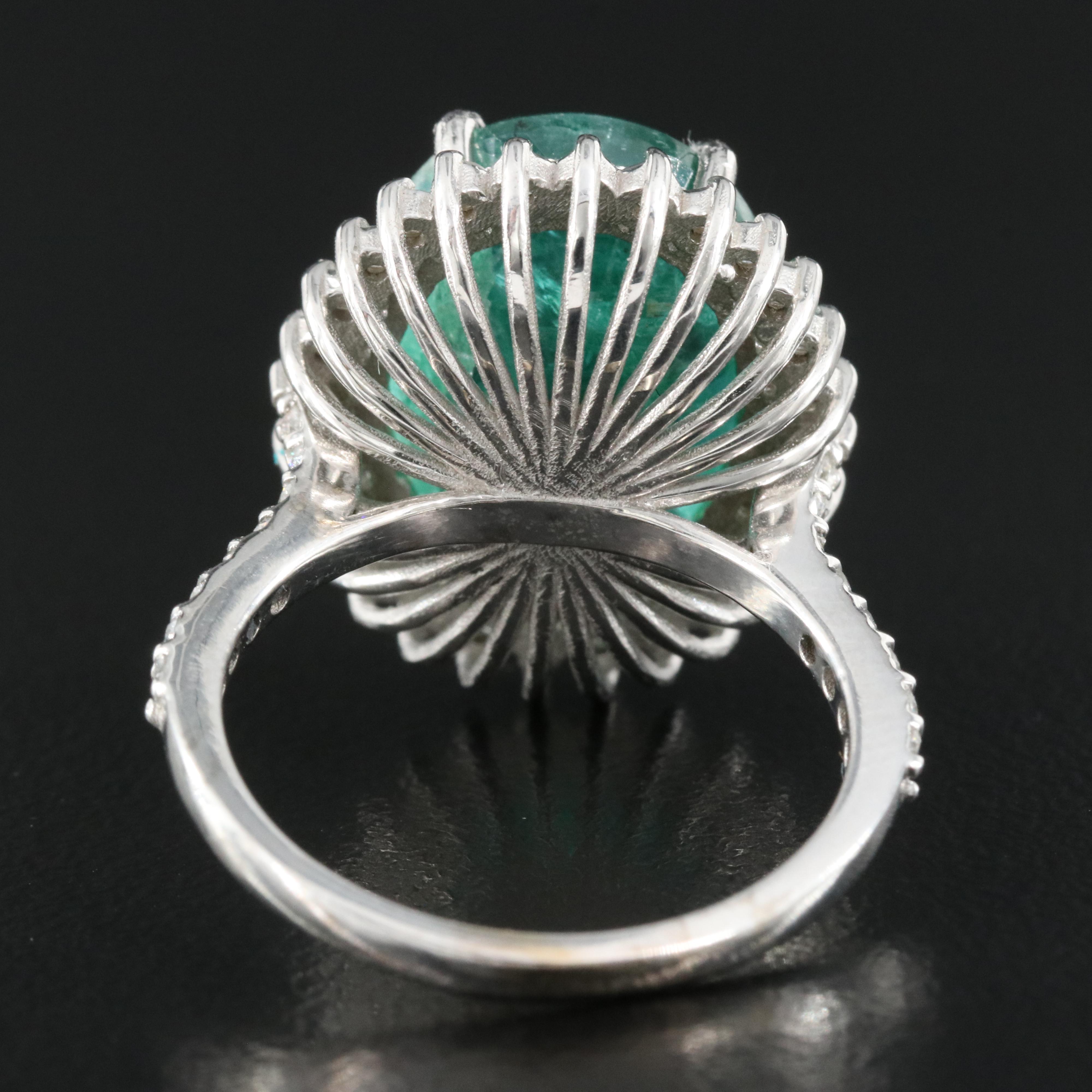 14K 9.08 CT Emerald and Diamond Ring