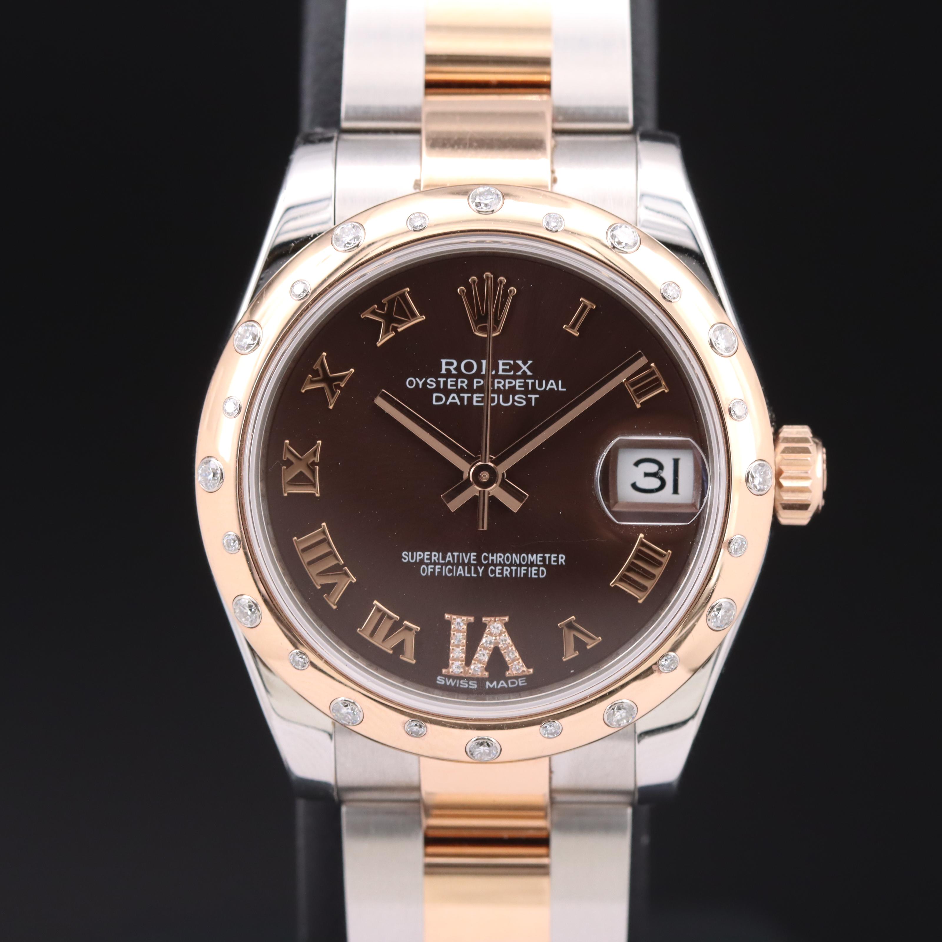 18K Everose and Stainless Steel Rolex Datejust Diamond Watch