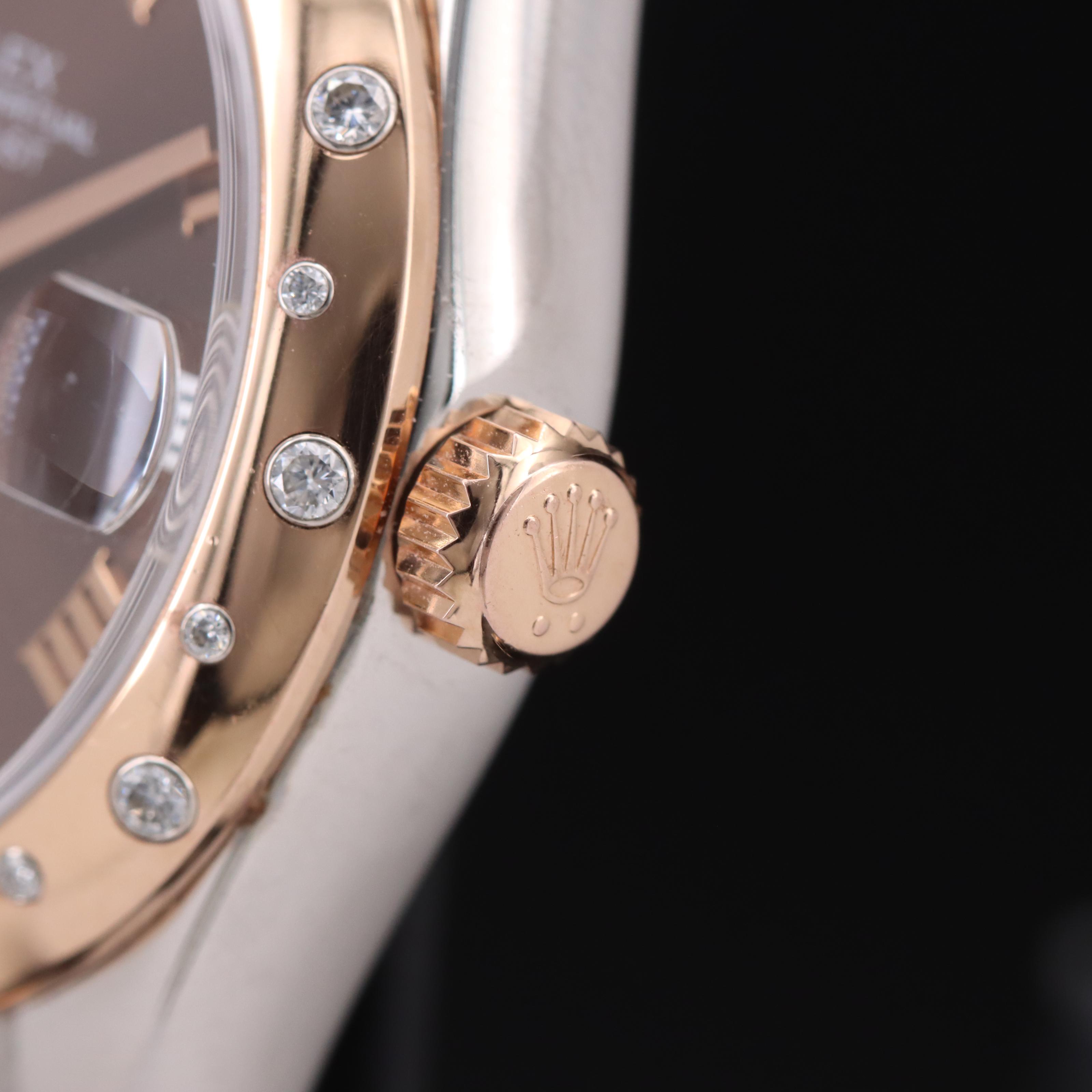 18K Everose and Stainless Steel Rolex Datejust Diamond Watch