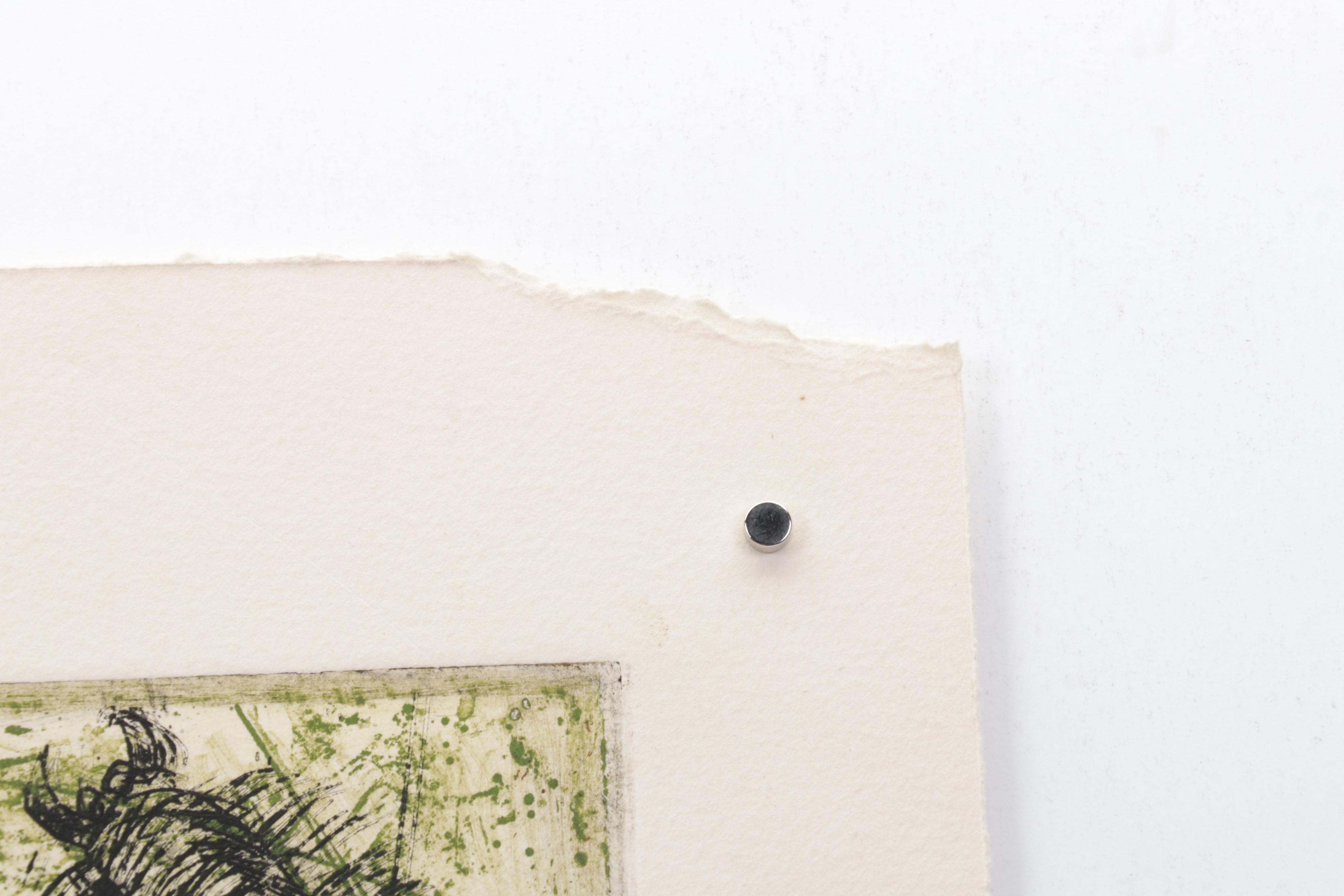 Sidney Chafetz Color Etching "Psychotic Portrait," 1973