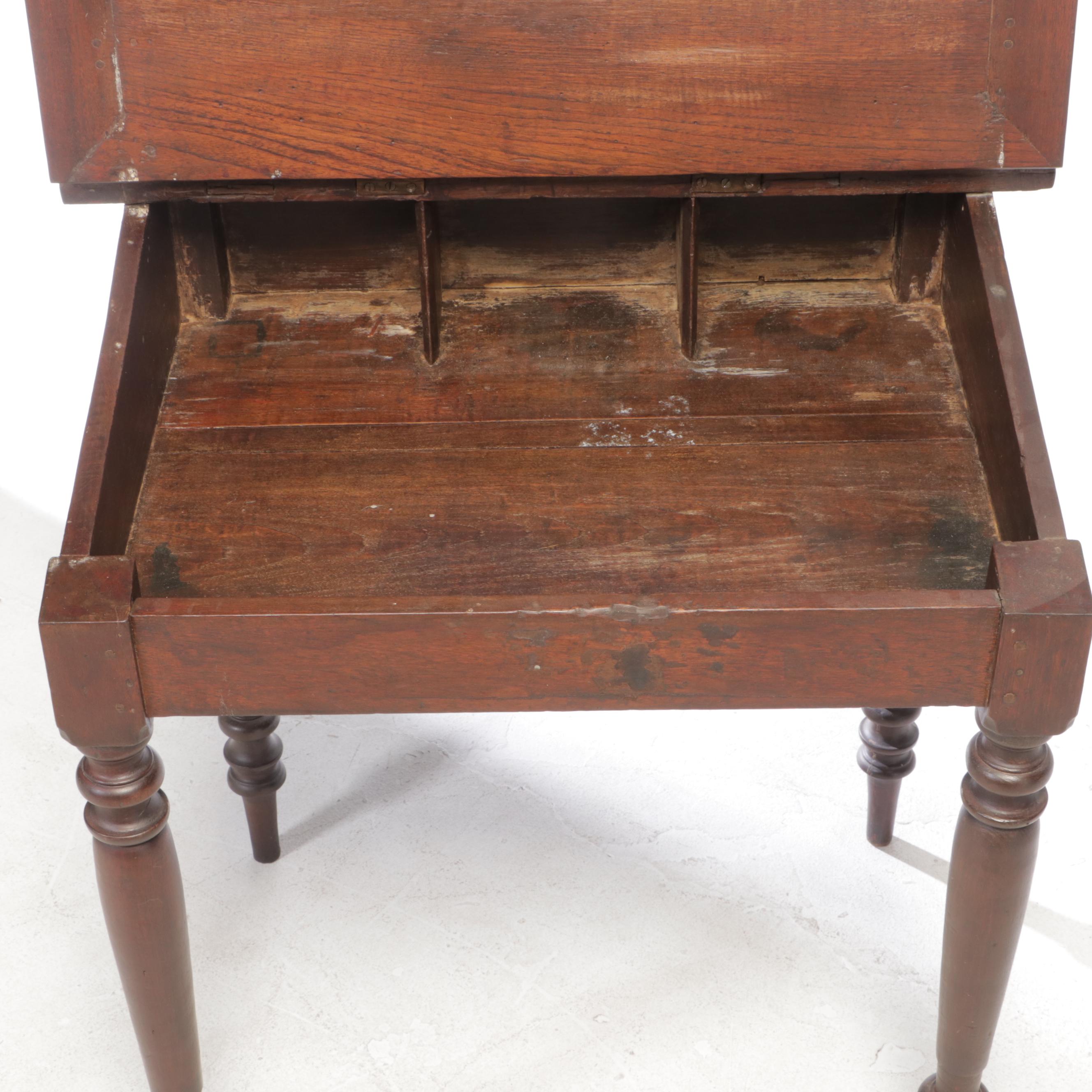 Early Victorian Walnut Writing Desk, Mid-19th Century