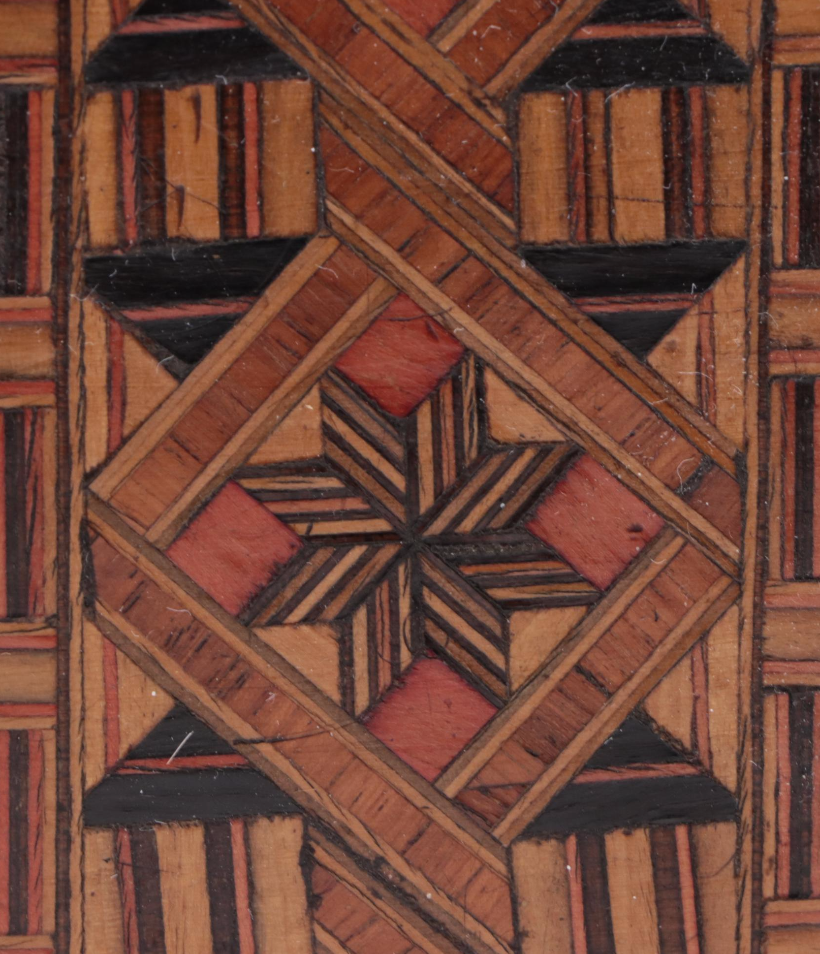 English Victorian Tunbridge Ware Inlay Walnut Lap Desk, Mid to Late 19th C.