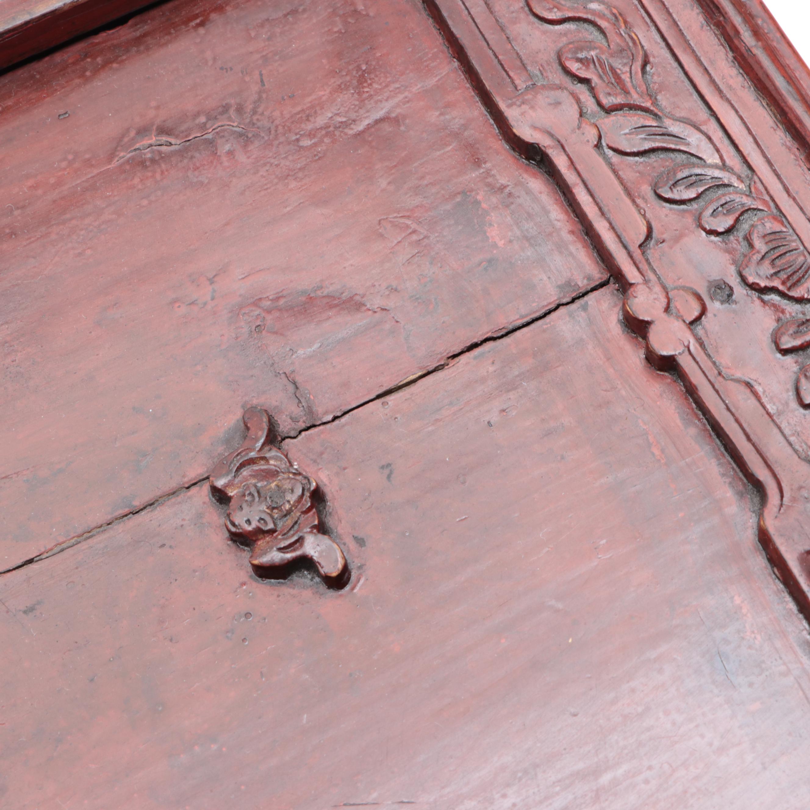 Chinese Carved Wood Jewelry Storage Box