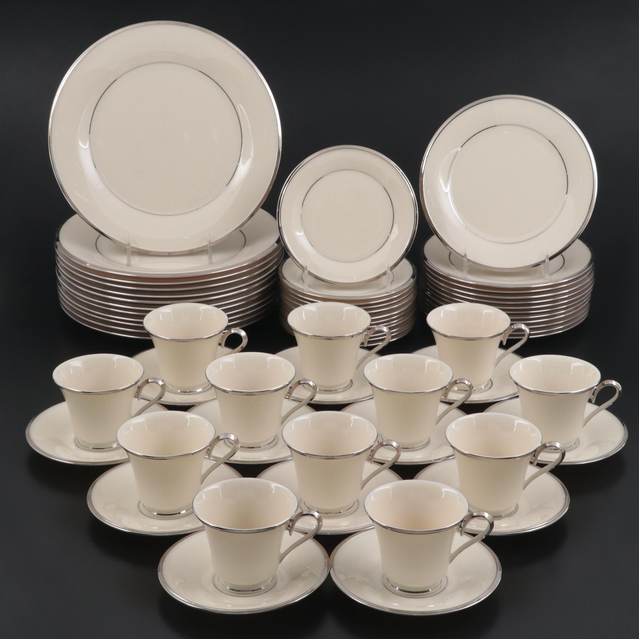 Lenox Bone China "Solitaire" Platinum Trim Tableware