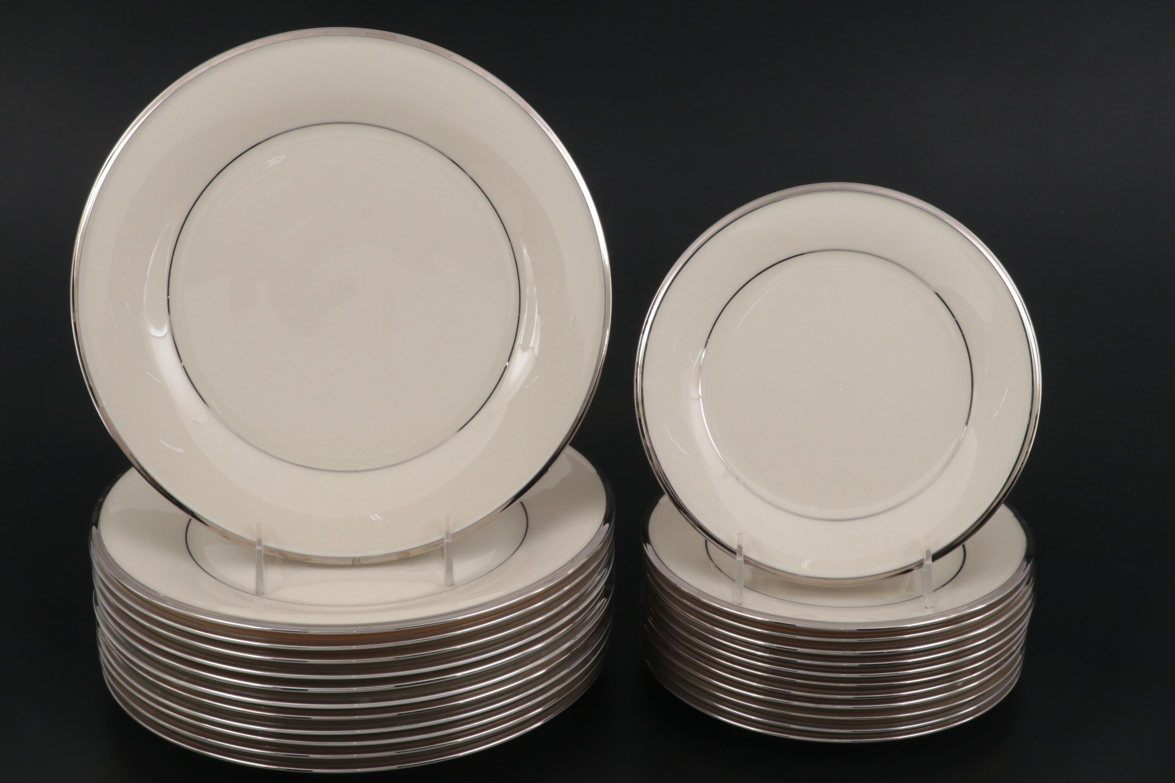 Lenox Bone China "Solitaire" Platinum Trim Tableware