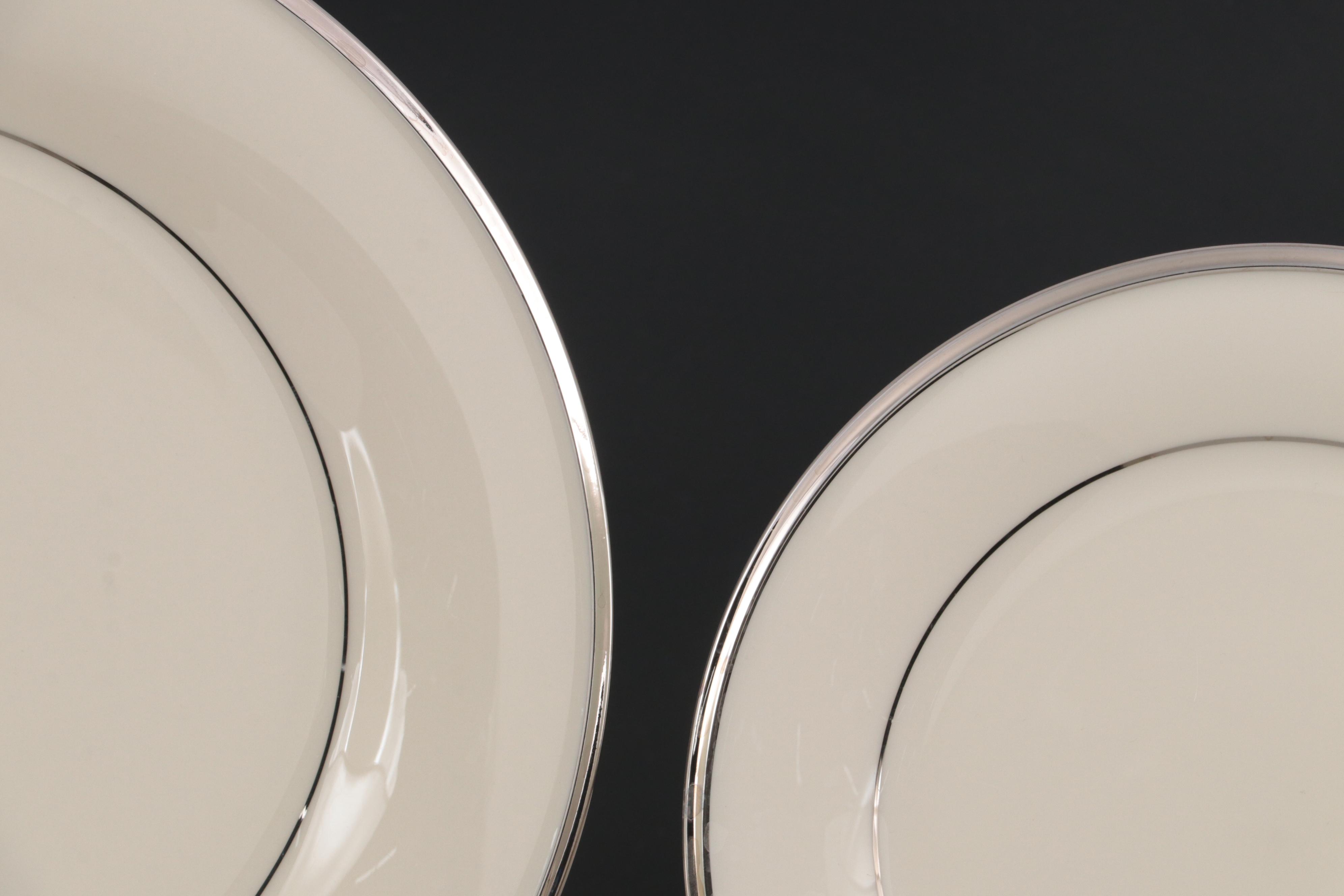 Lenox Bone China "Solitaire" Platinum Trim Tableware