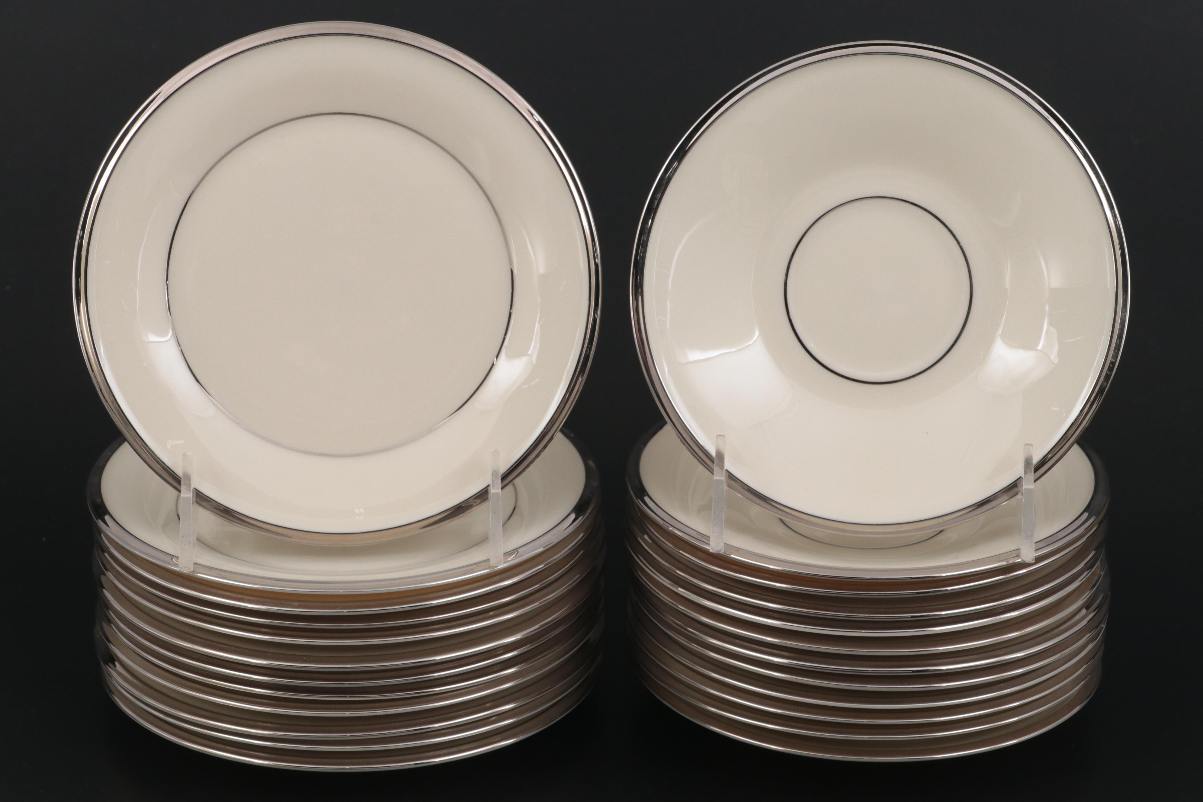 Lenox Bone China "Solitaire" Platinum Trim Tableware