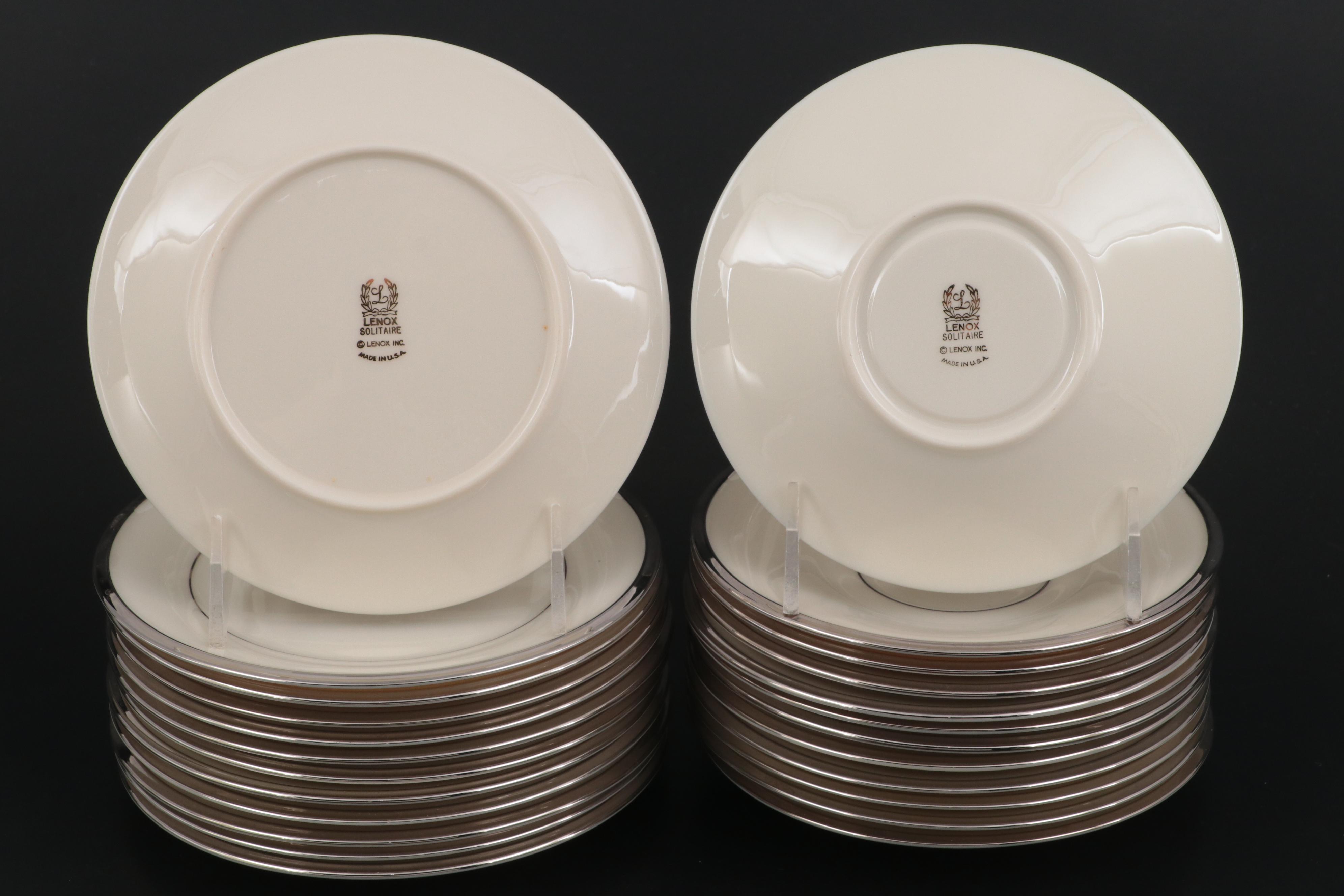Lenox Bone China "Solitaire" Platinum Trim Tableware