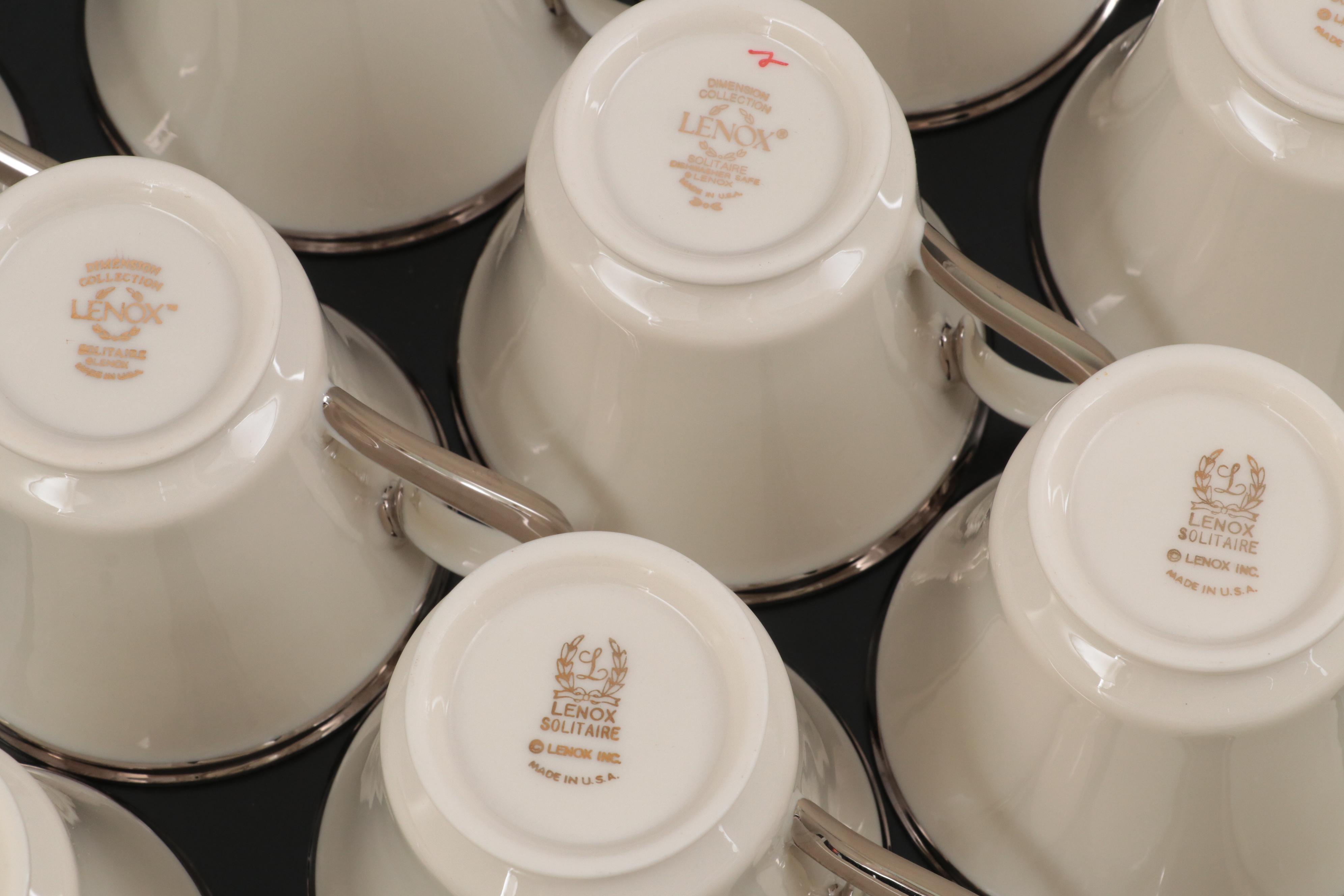 Lenox Bone China "Solitaire" Platinum Trim Tableware