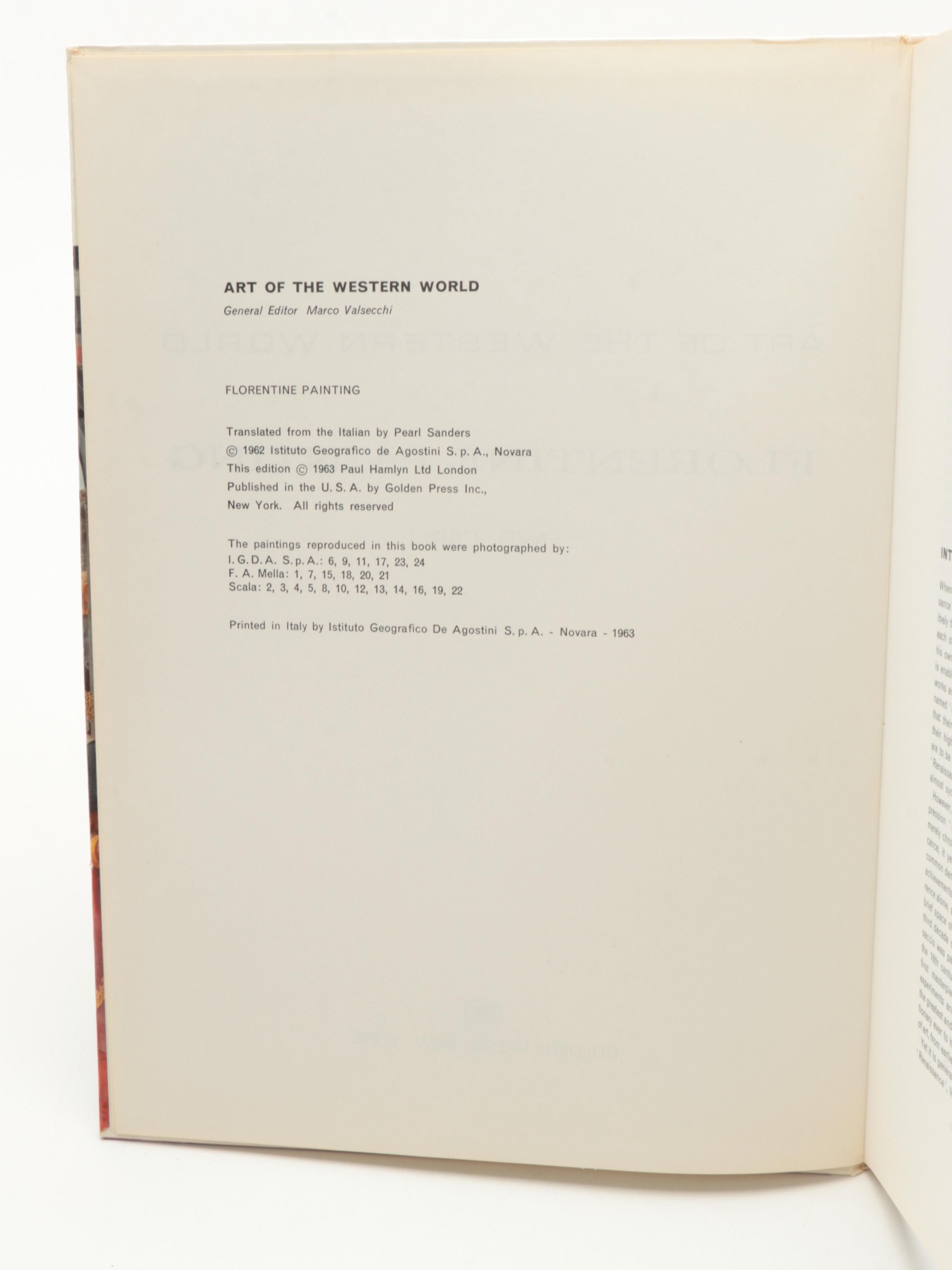 "Art of the Western World: Venetian Painting", "Florentine Painting" and More