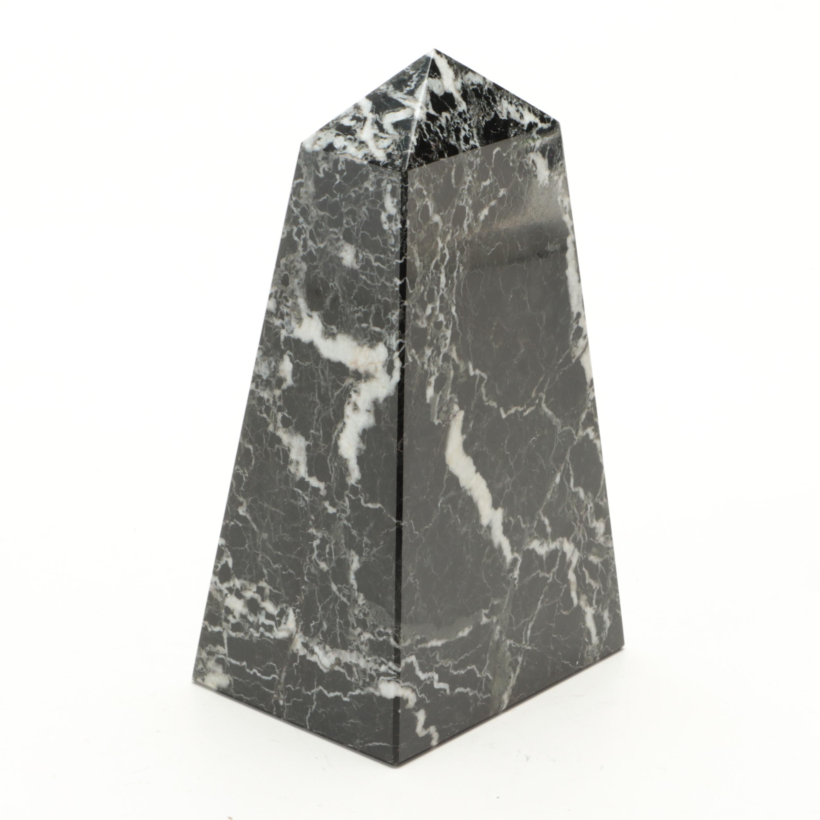 Black Marble Scales of Justice Desk Clock and Bookend