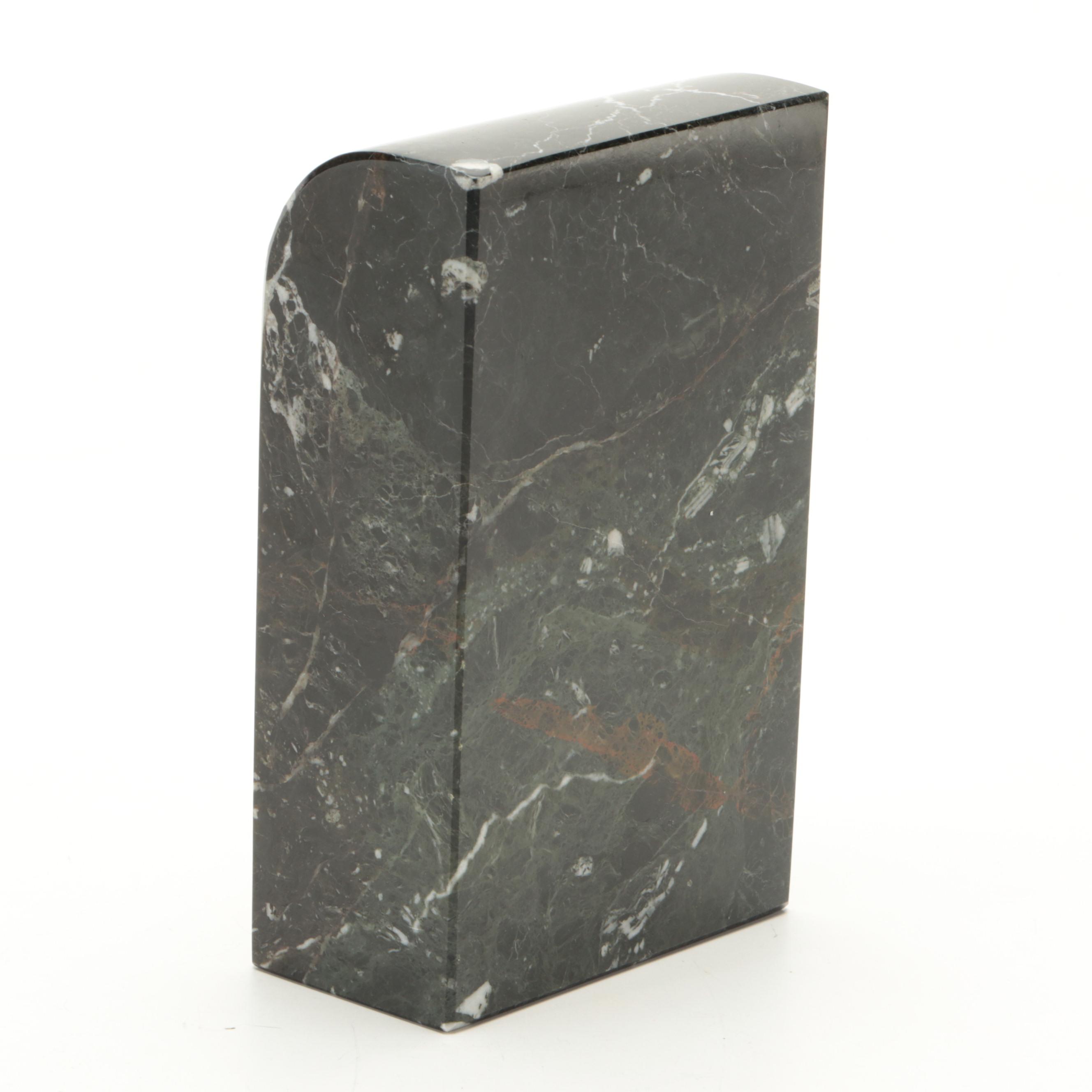 Black Marble Scales of Justice Desk Clock and Bookend