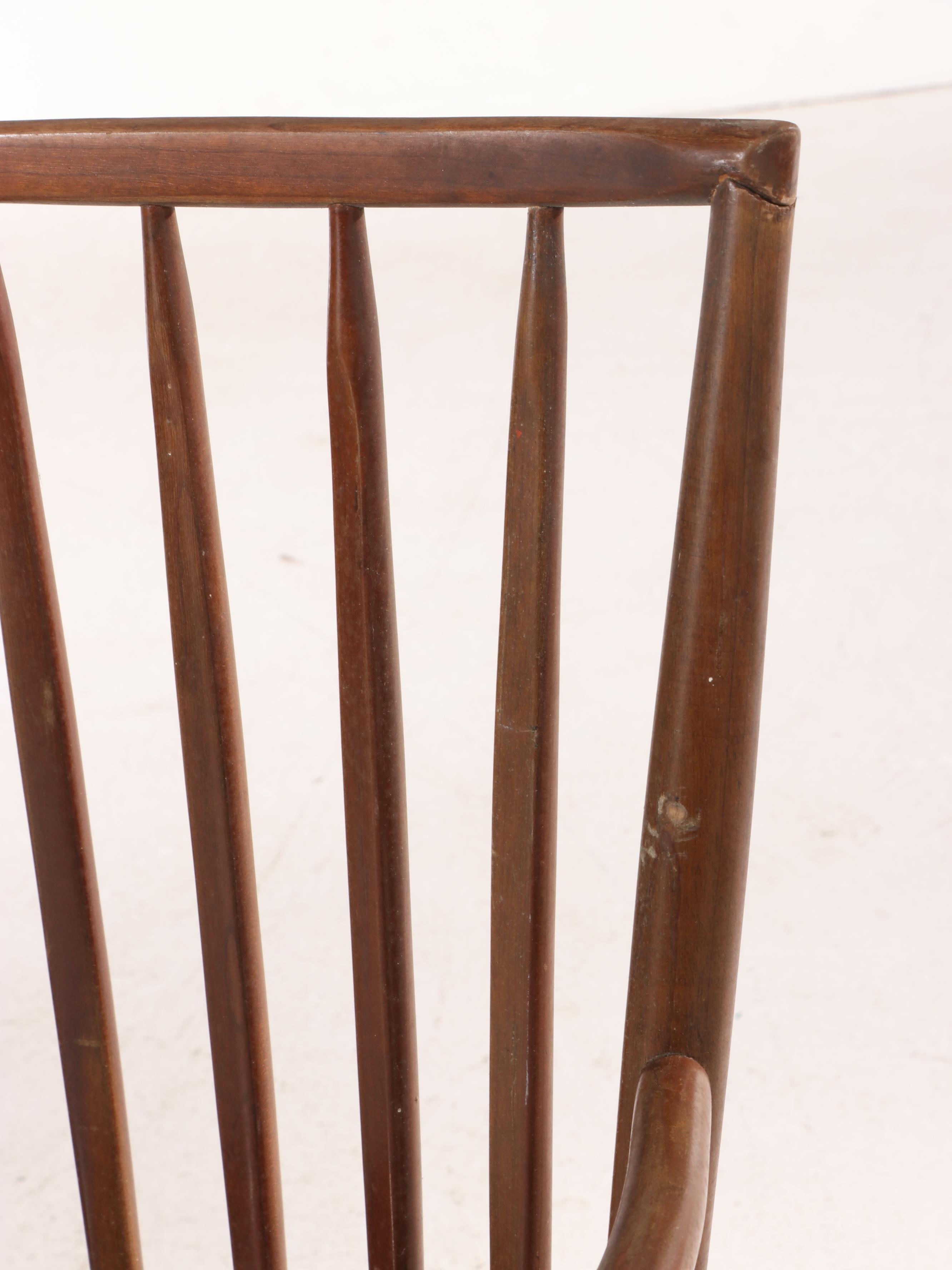 Mayflower Furniture Colonial Style Cherrywood Rod-Back Windsor Armchair