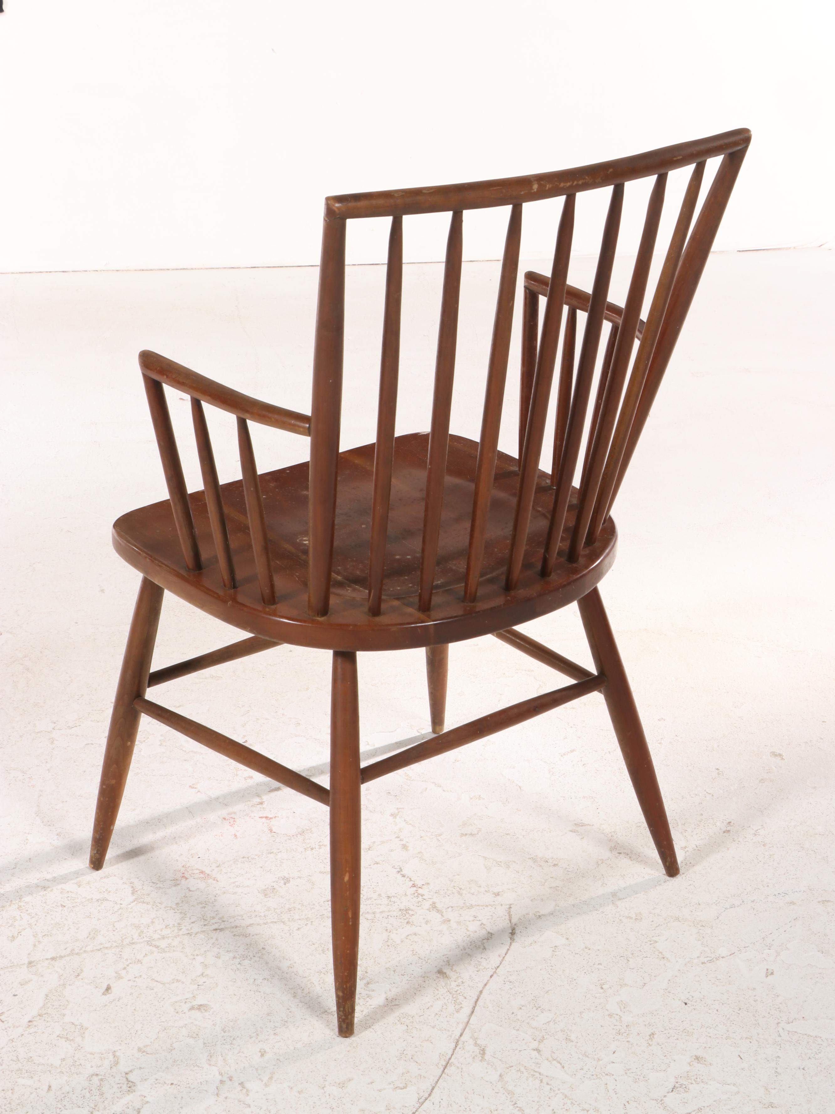 Mayflower Furniture Colonial Style Cherrywood Rod-Back Windsor Armchair