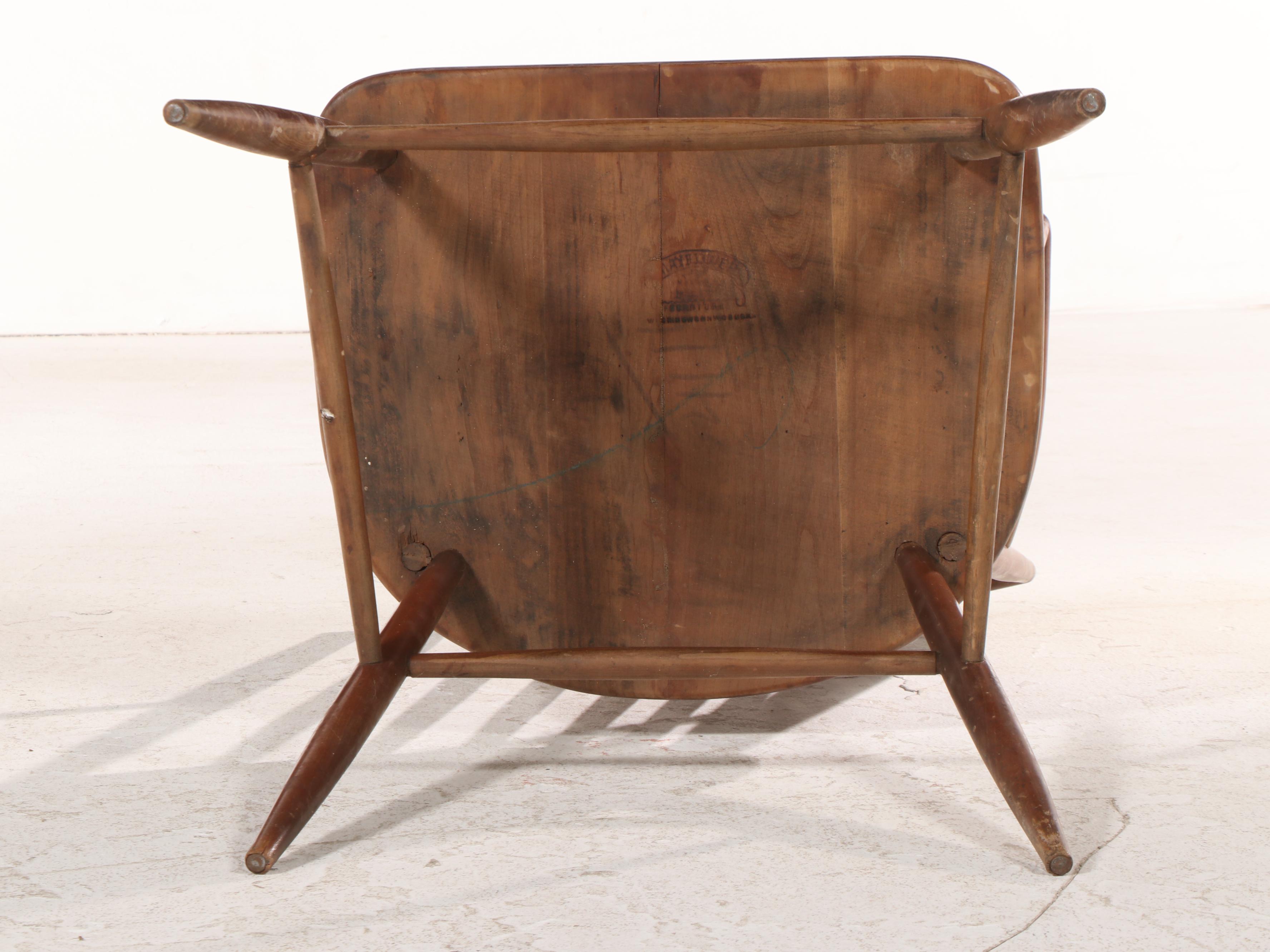 Mayflower Furniture Colonial Style Cherrywood Rod-Back Windsor Armchair