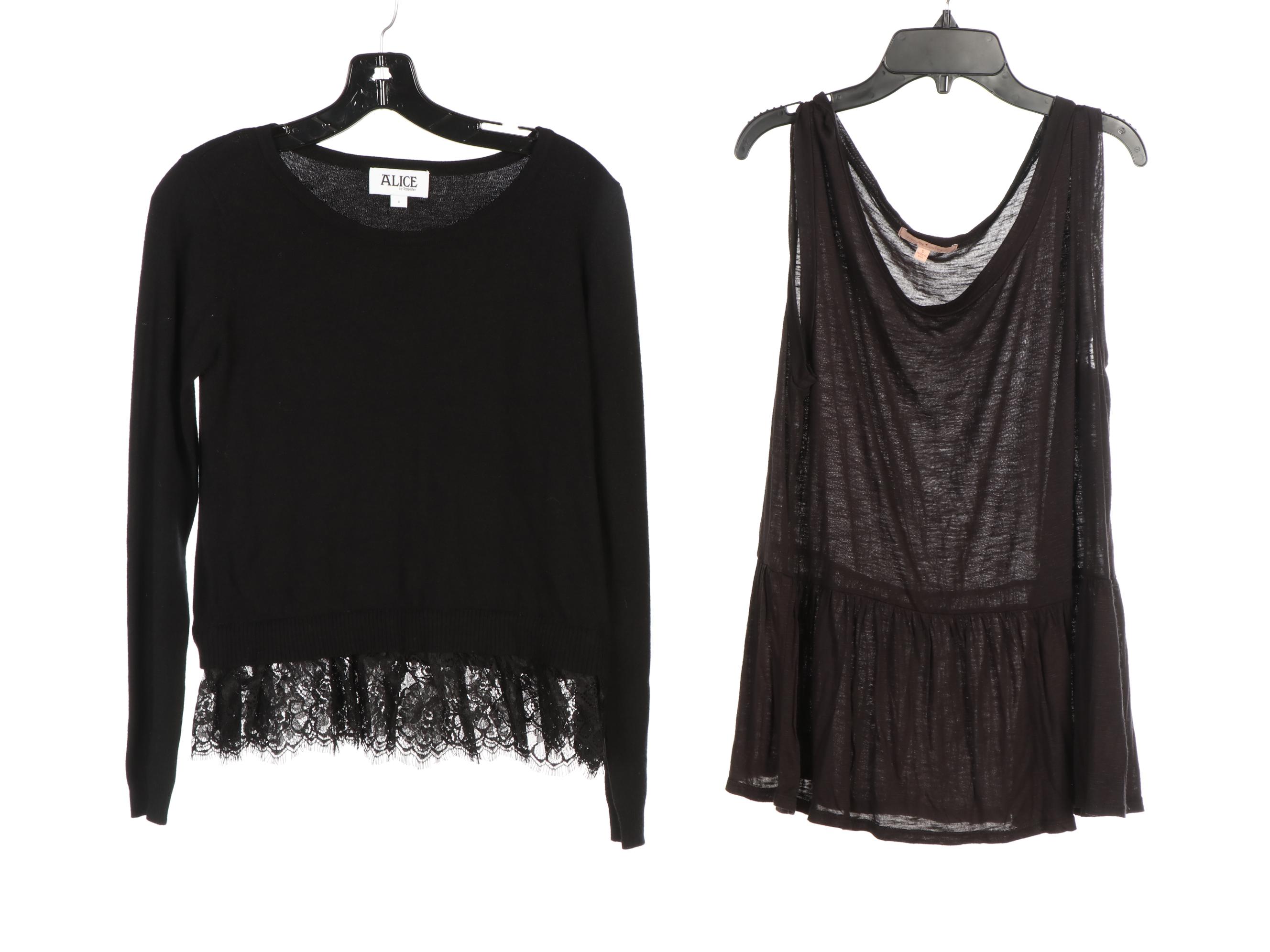 Joie Turtleneck Sweater with White Lace Trim and More Clothing