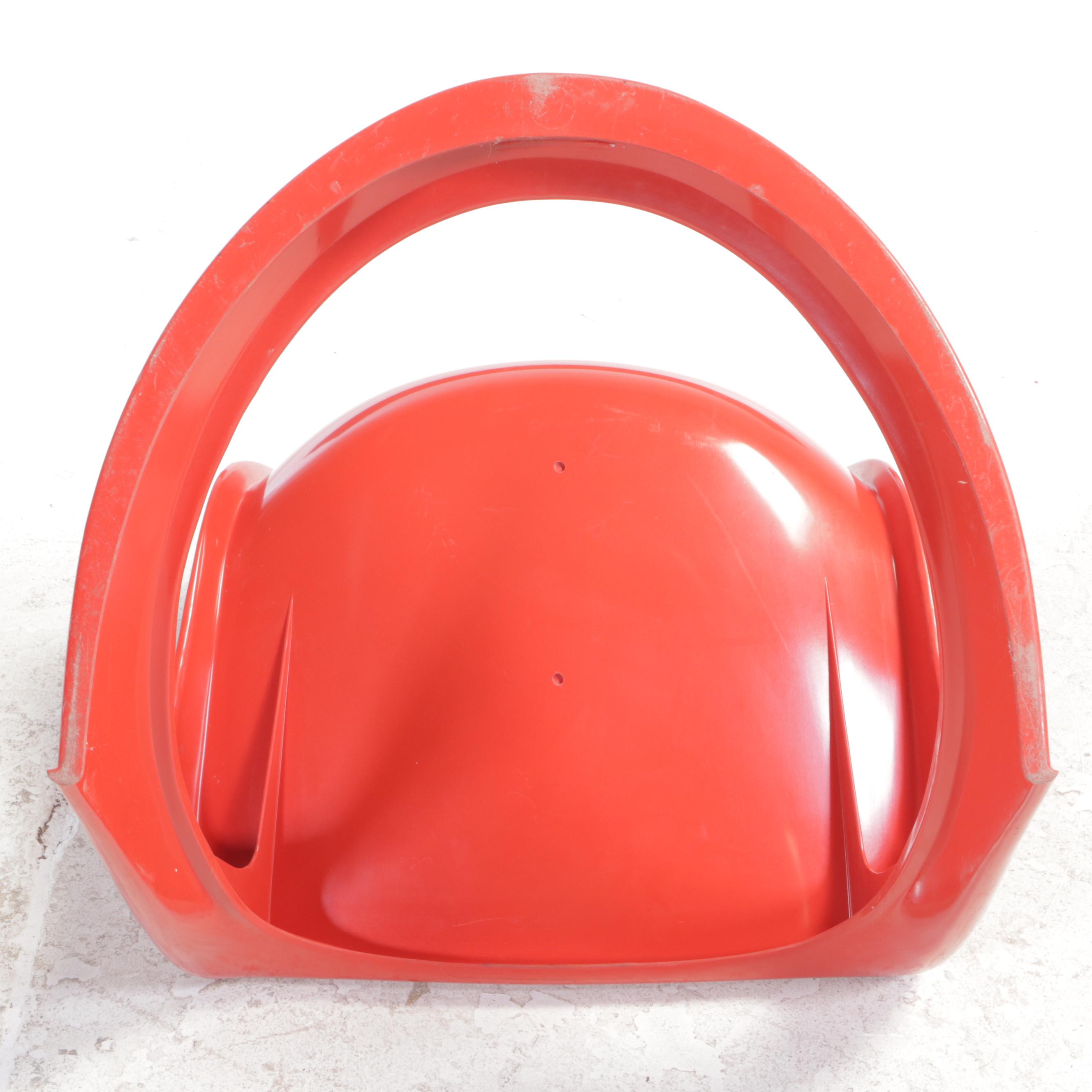 Pair of Steen Østergaard for Cado "Model 290" Red Molded Plastic Stacking Chairs