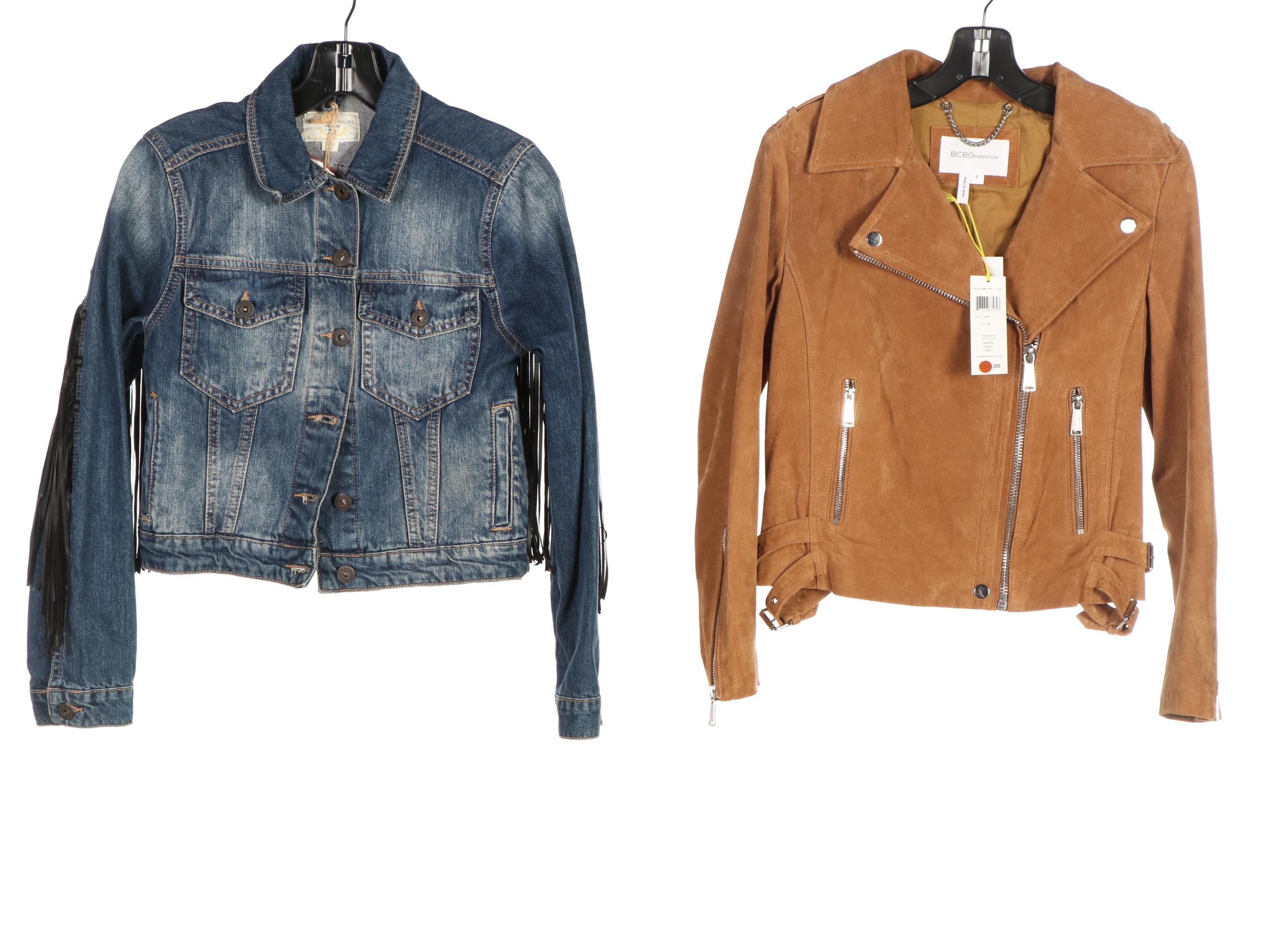Pull&Bear Denim Fringe Jacket with BCBG, Blu Pepper, Sachin+Babi Biker Jackets