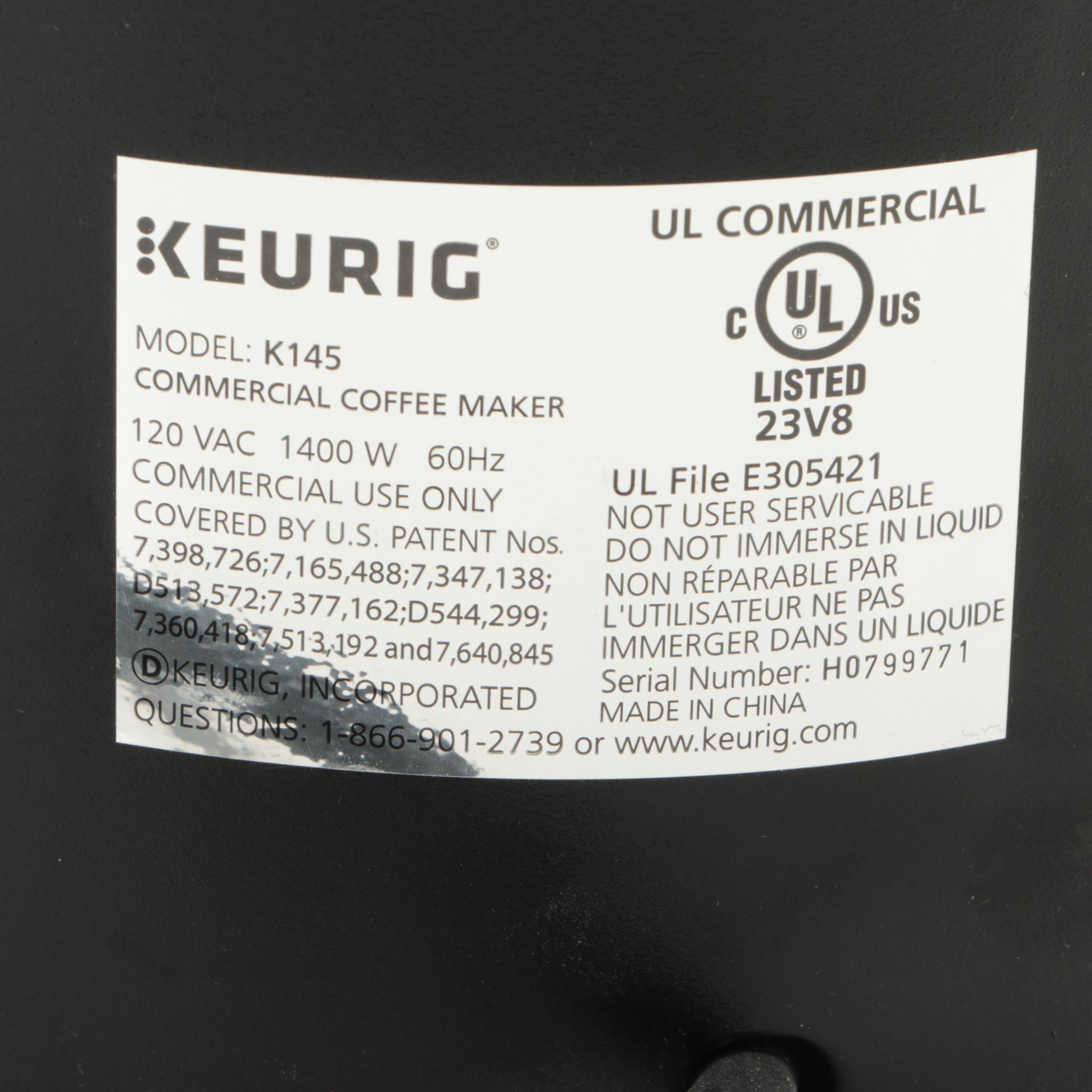 Keurig K145 OfficePro Coffee Machine, K-Cup Carousel, and Wilton Armetale Mugs