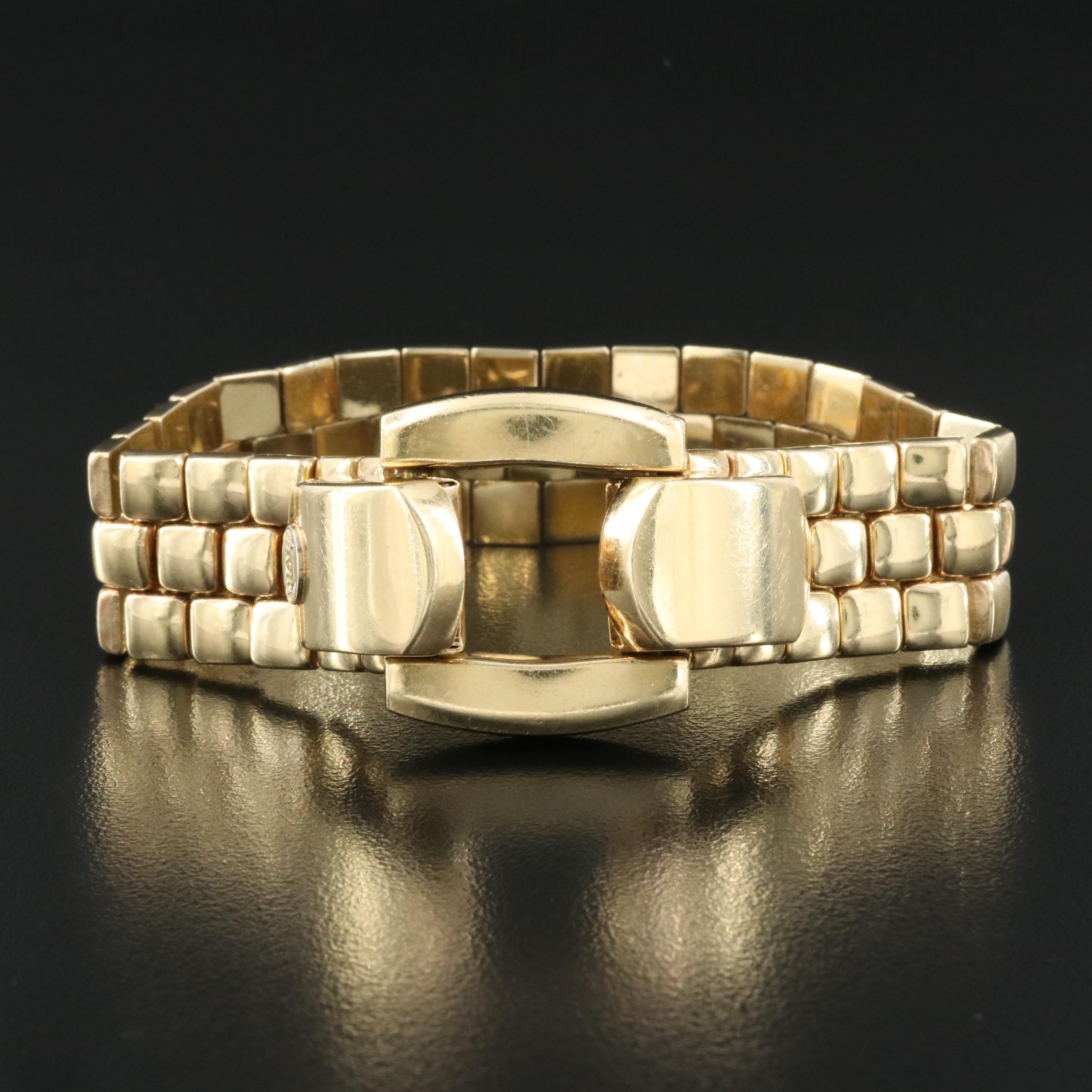 Italian 14K Panther Link Bracelet