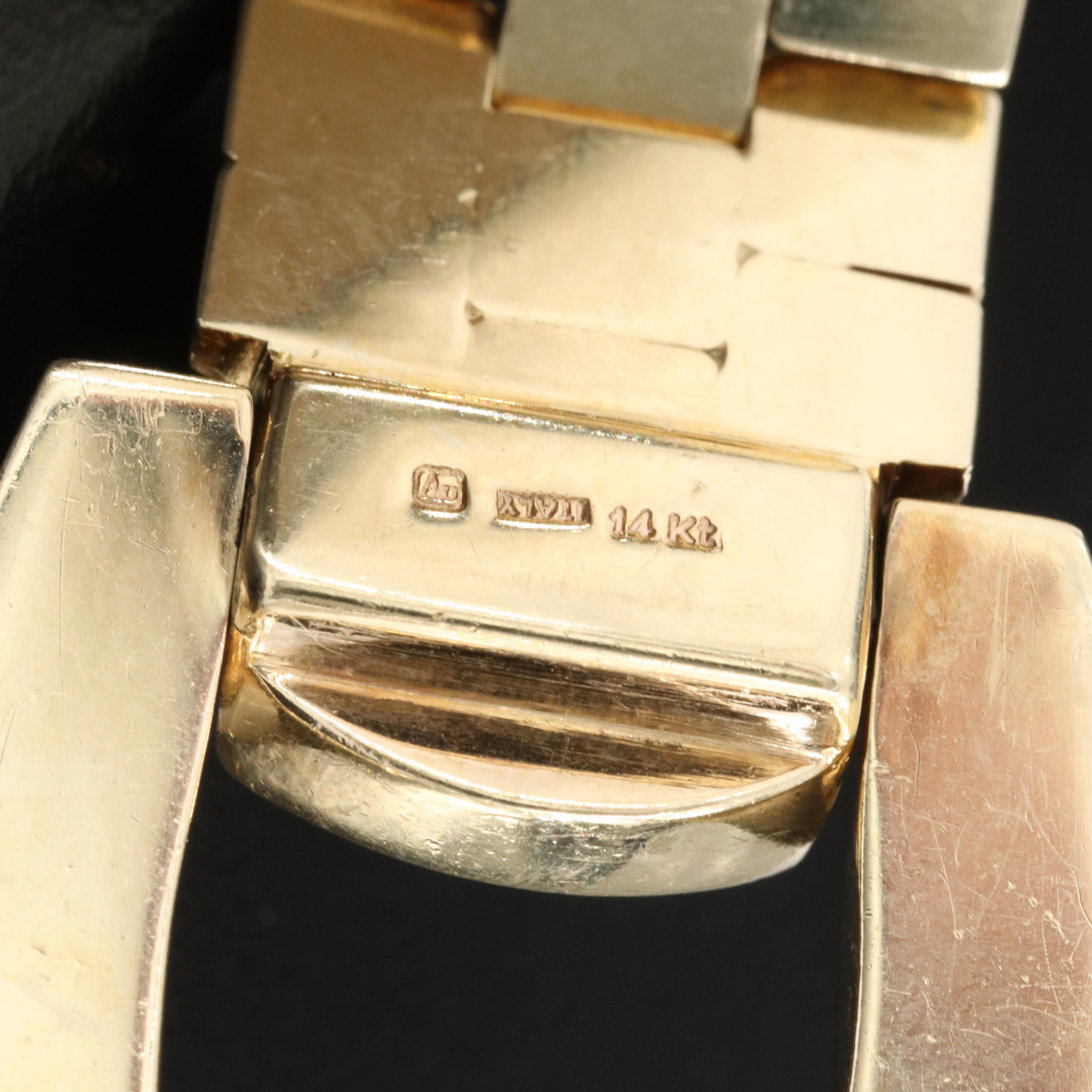 Italian 14K Panther Link Bracelet