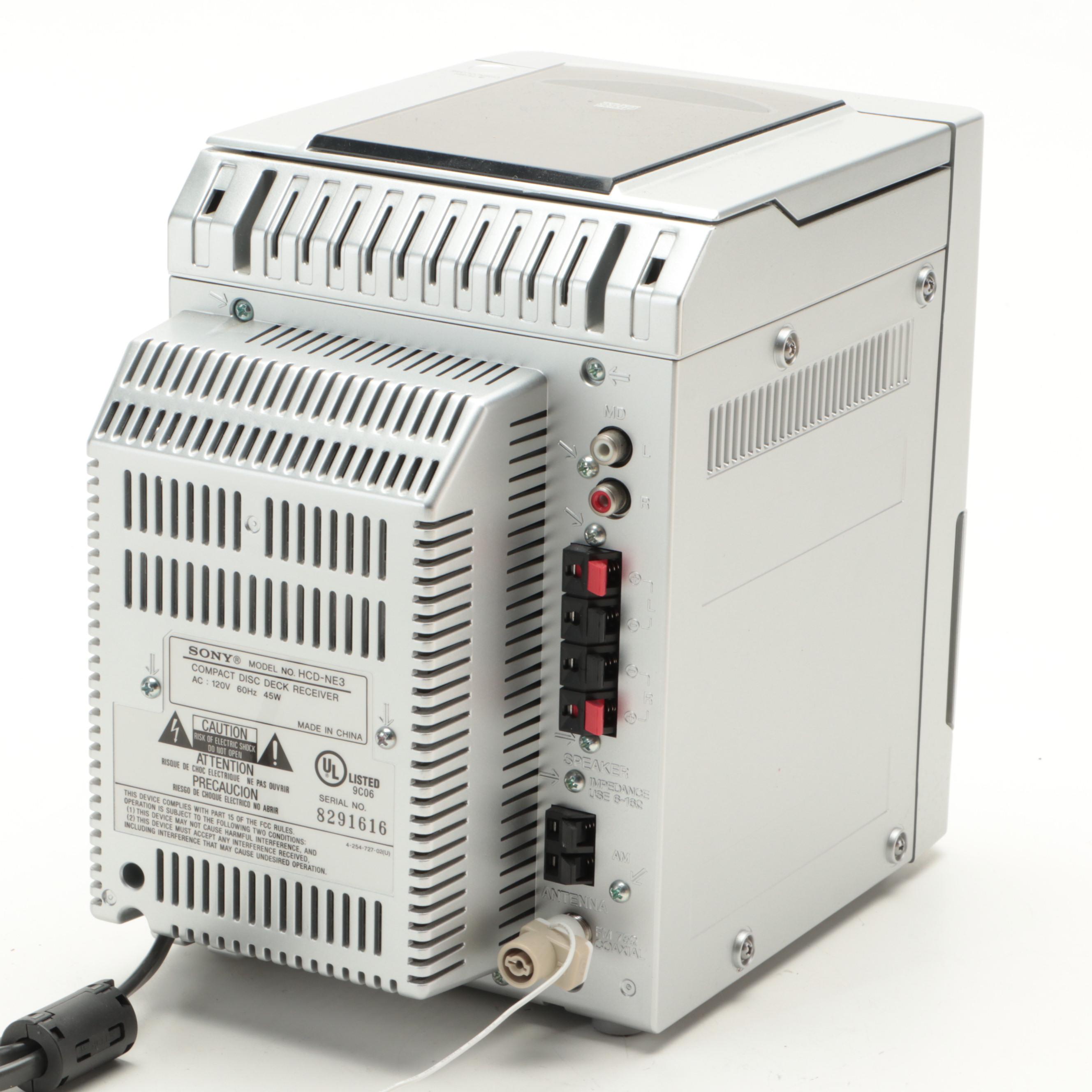 Sony Model HCD-NE3 Micro Hi-Fi Component System and Speakers