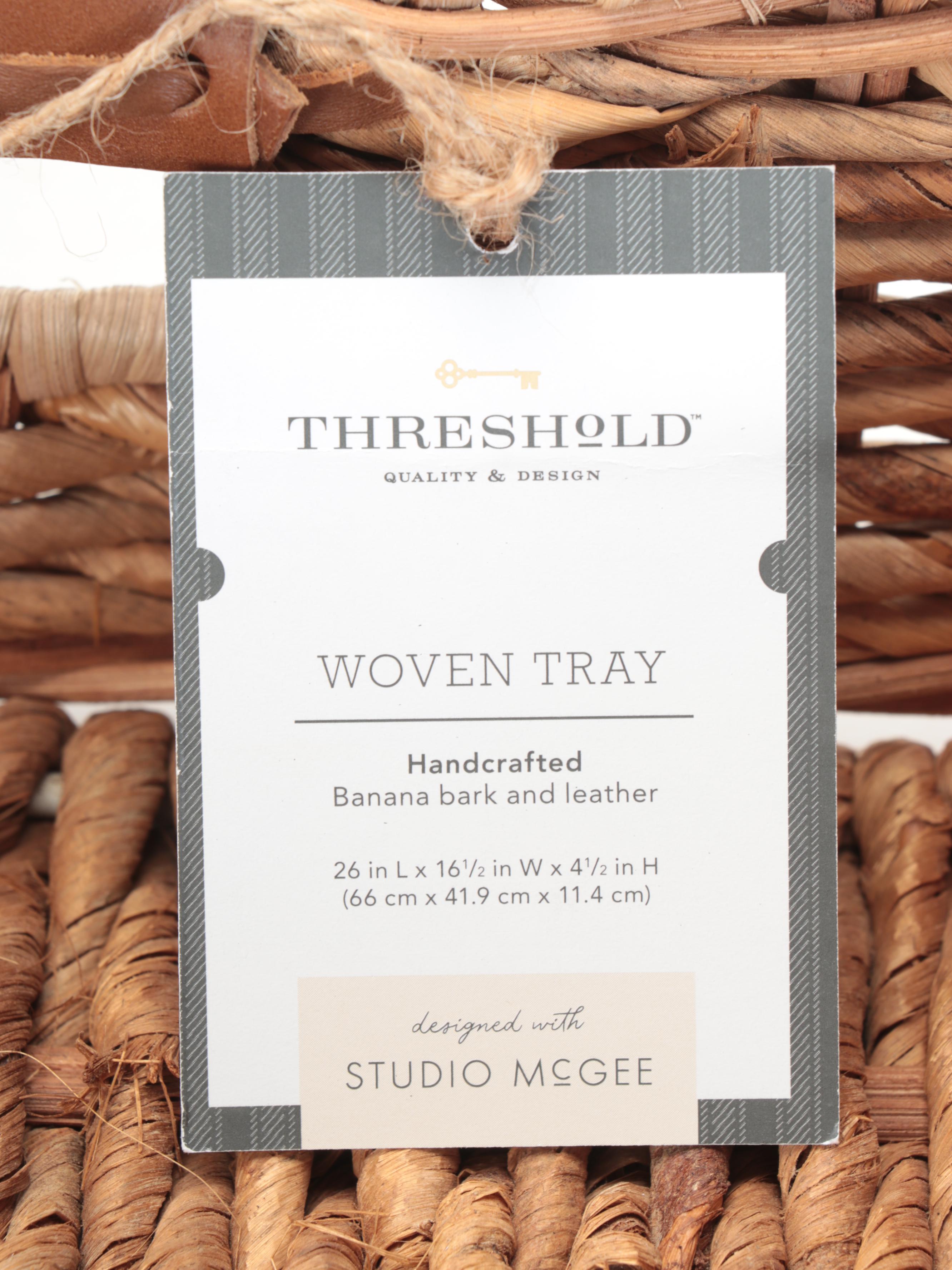 Threshold With Studio McGee Banana Leaf Woven Tray With Cut Off Handles