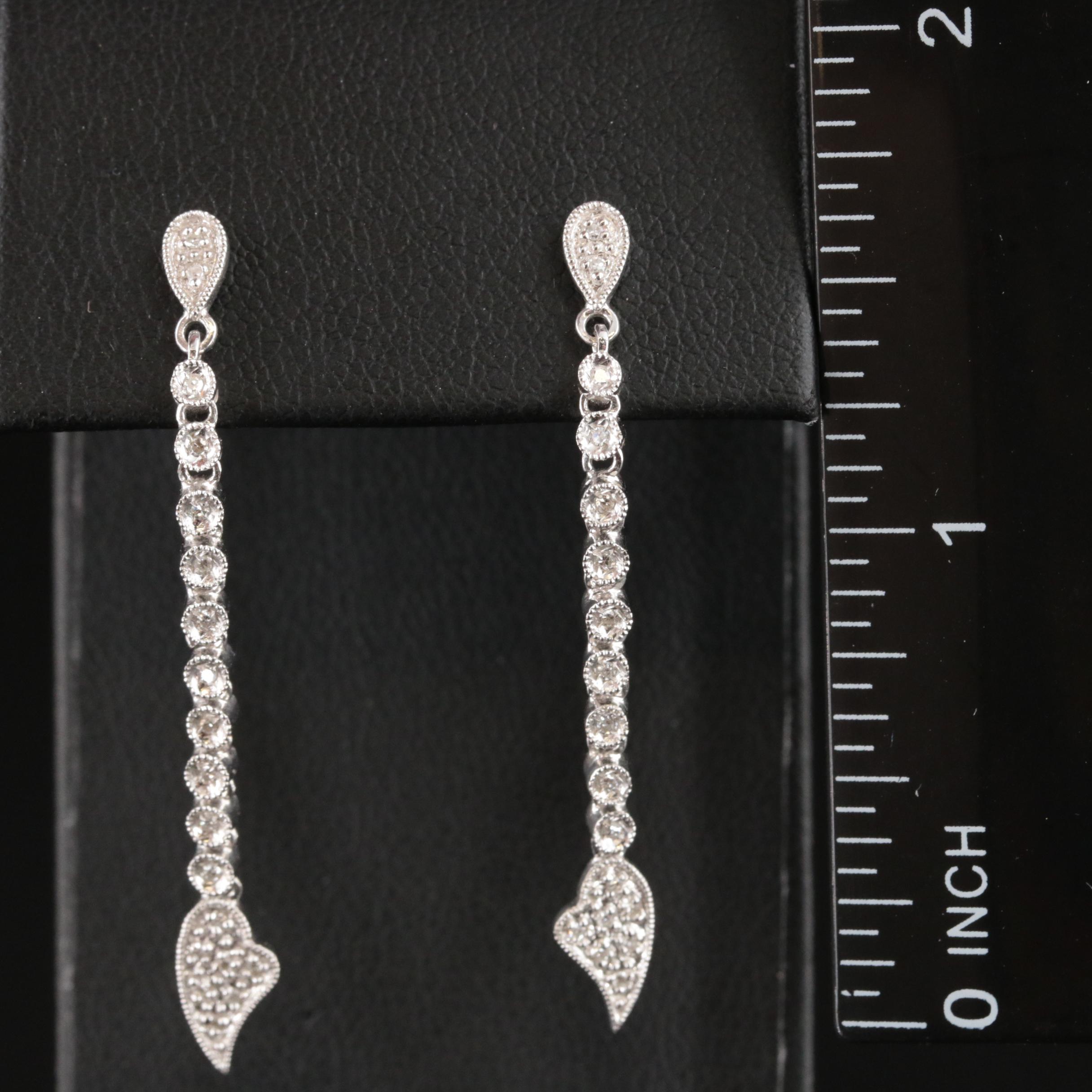 14K 0.20 CTW Diamond Heart Drop Earrings