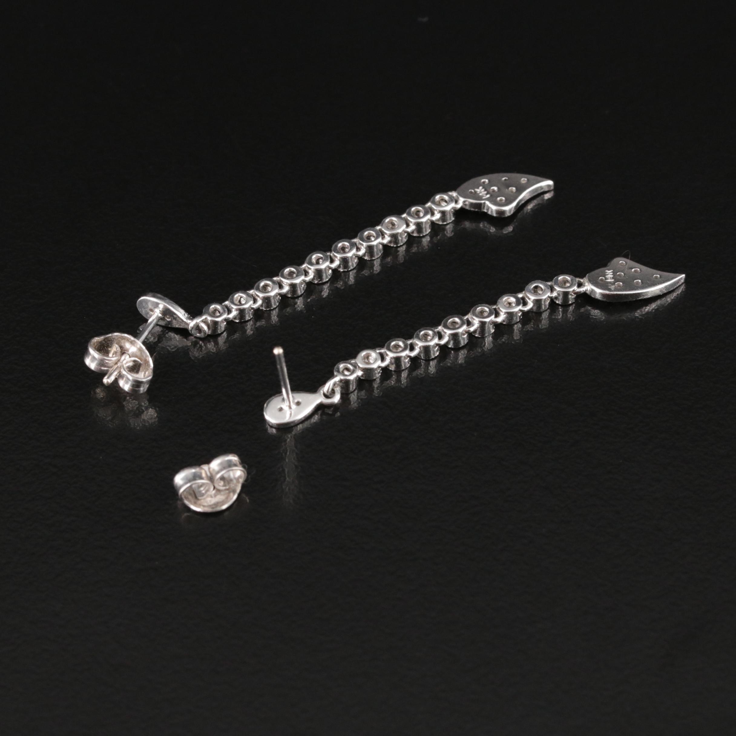 14K 0.20 CTW Diamond Heart Drop Earrings