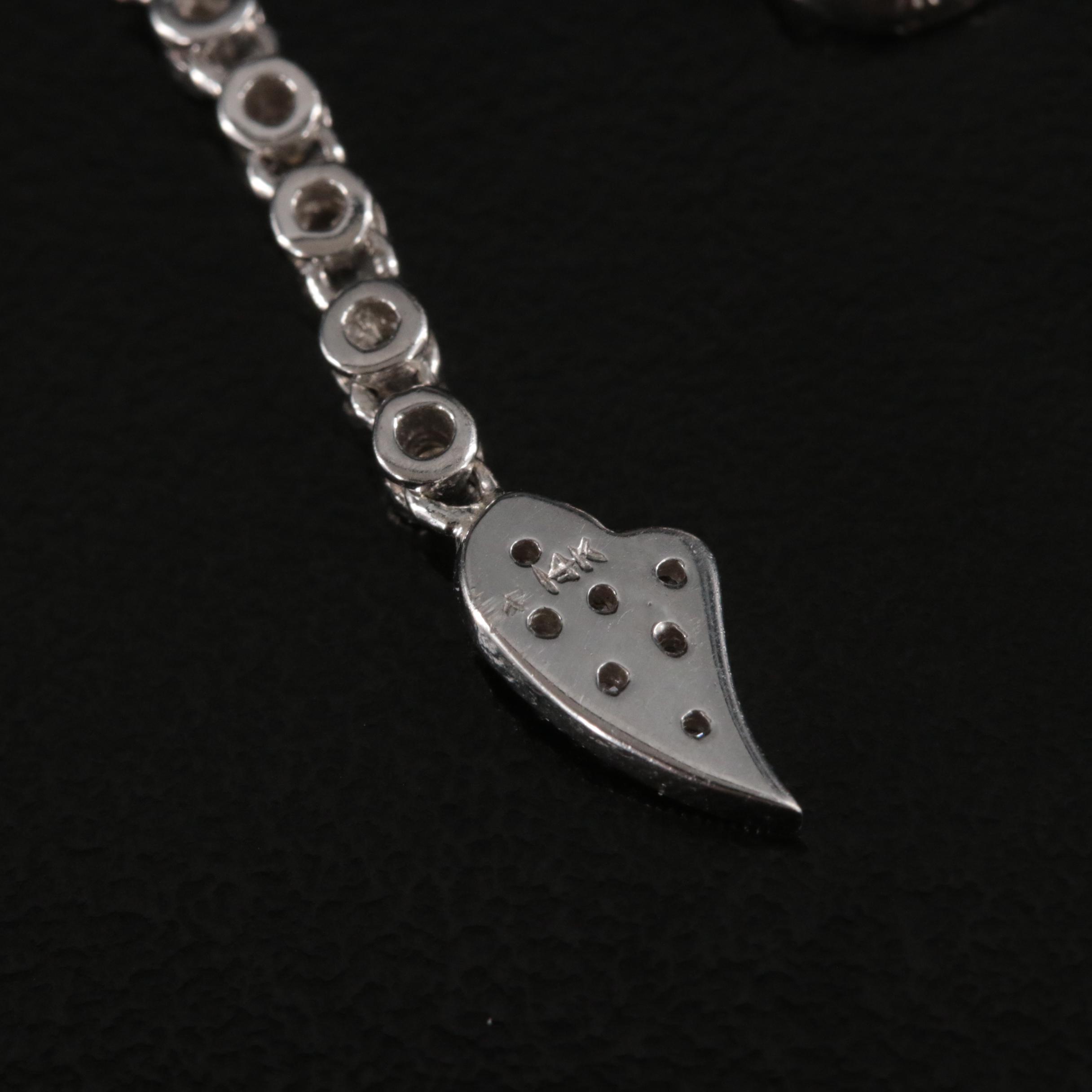 14K 0.20 CTW Diamond Heart Drop Earrings