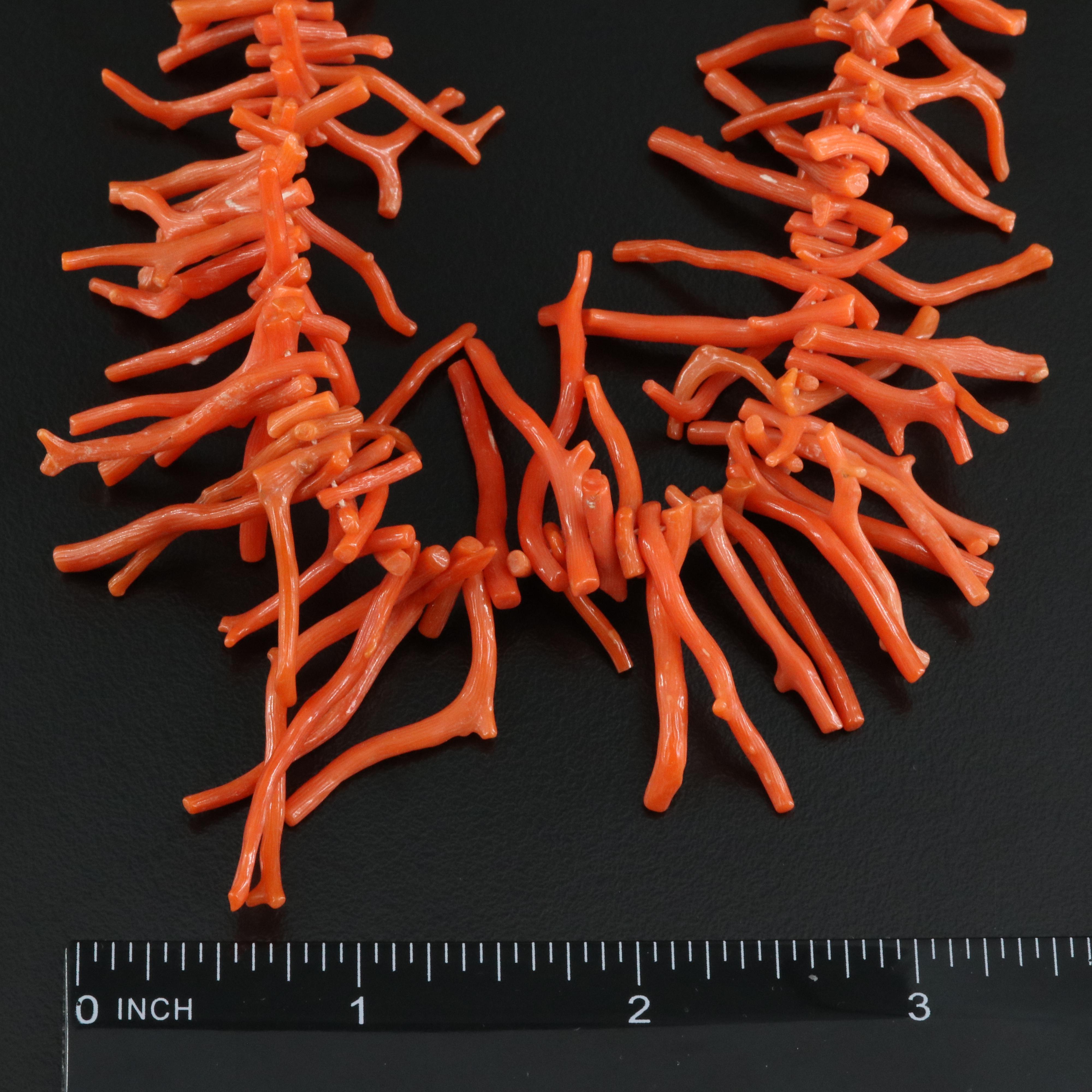 Coral Necklace with Sterling Clasp