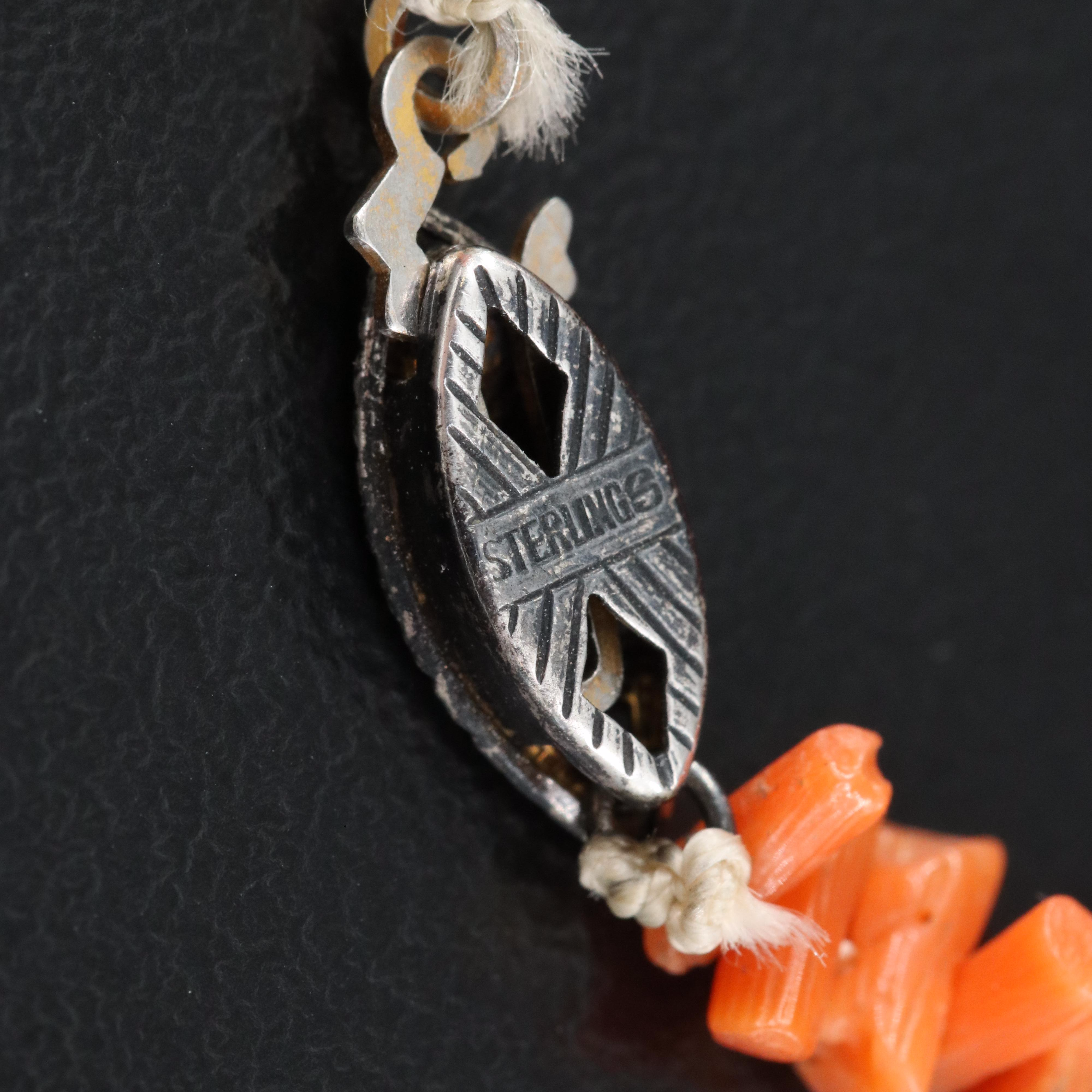 Coral Necklace with Sterling Clasp