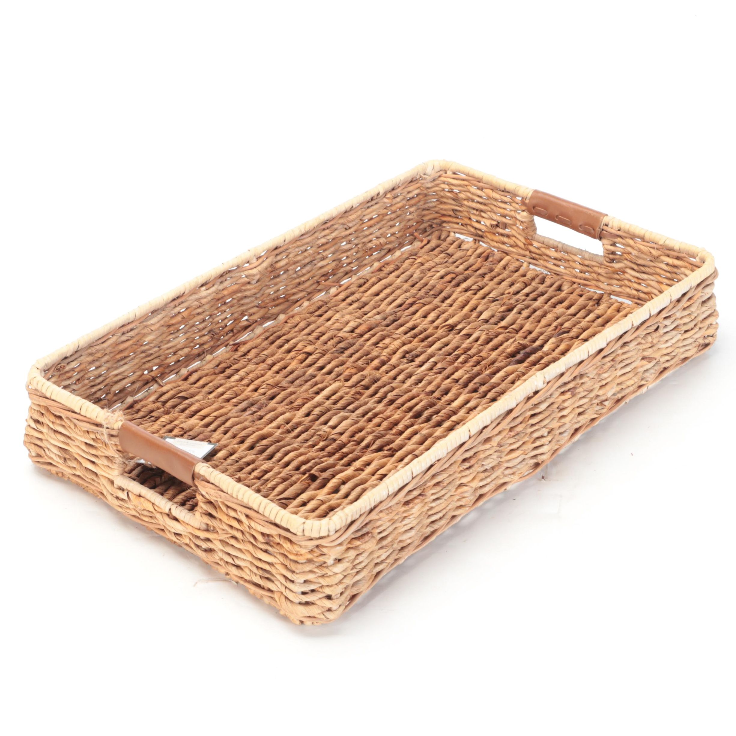 Threshold With Studio McGee Banana Leaf Woven Tray With Cut Off Handles