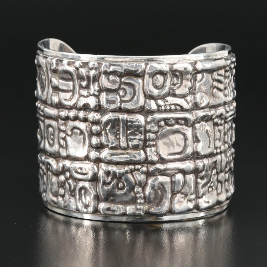 Casa de Oro Sterling Patterned Cuff