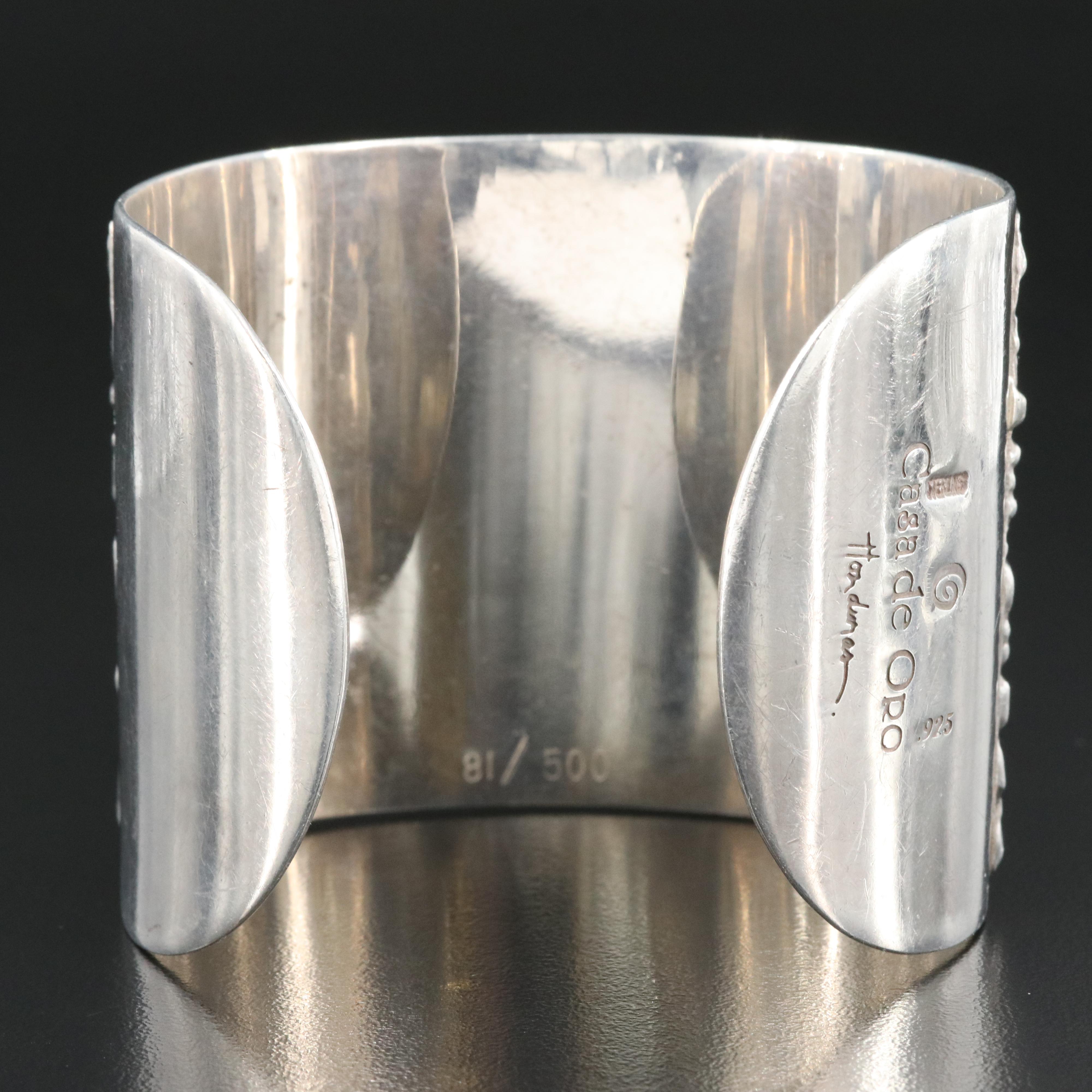 Casa de Oro Sterling Patterned Cuff