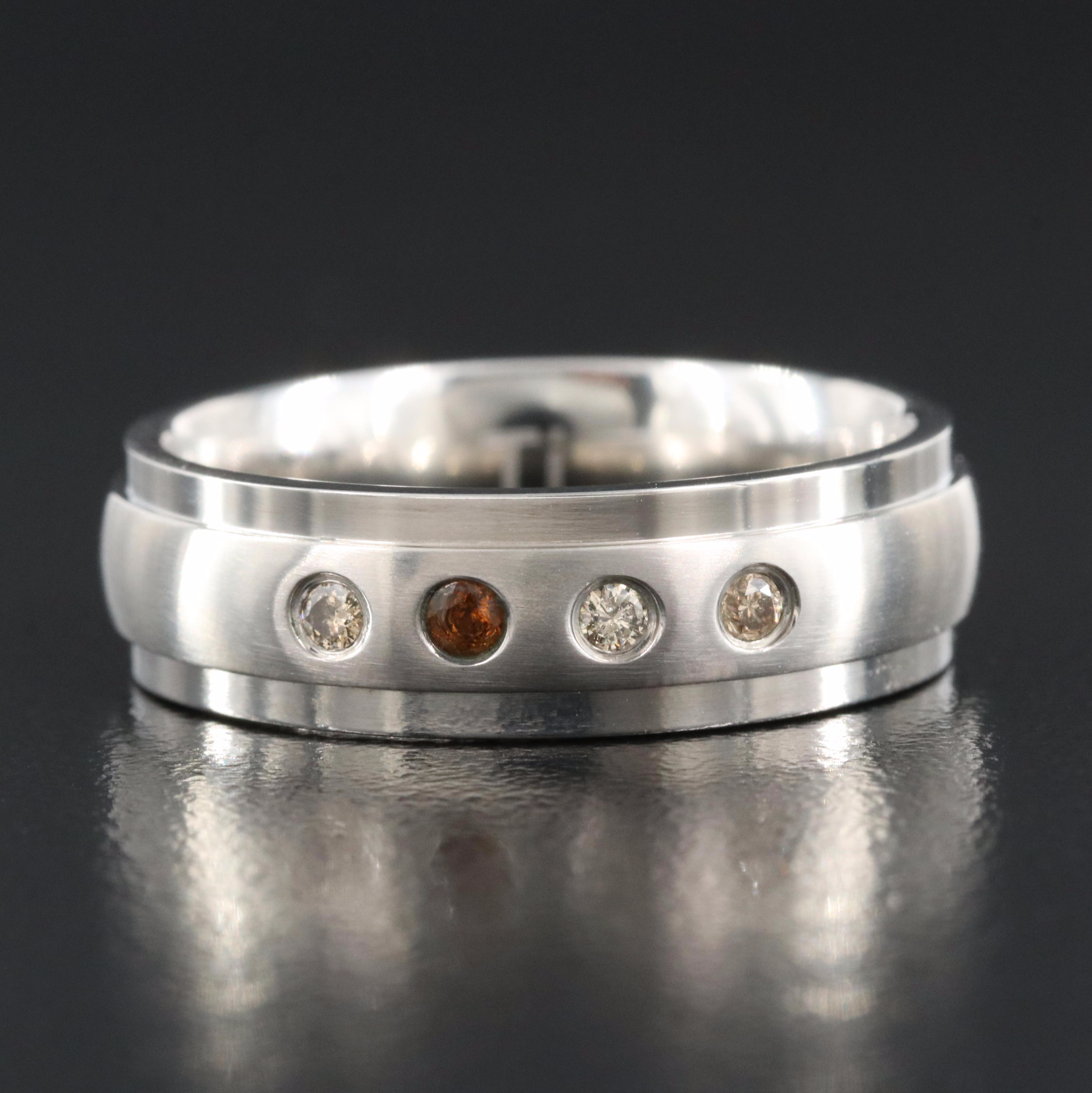 Titanium Diamond and Garnet Band